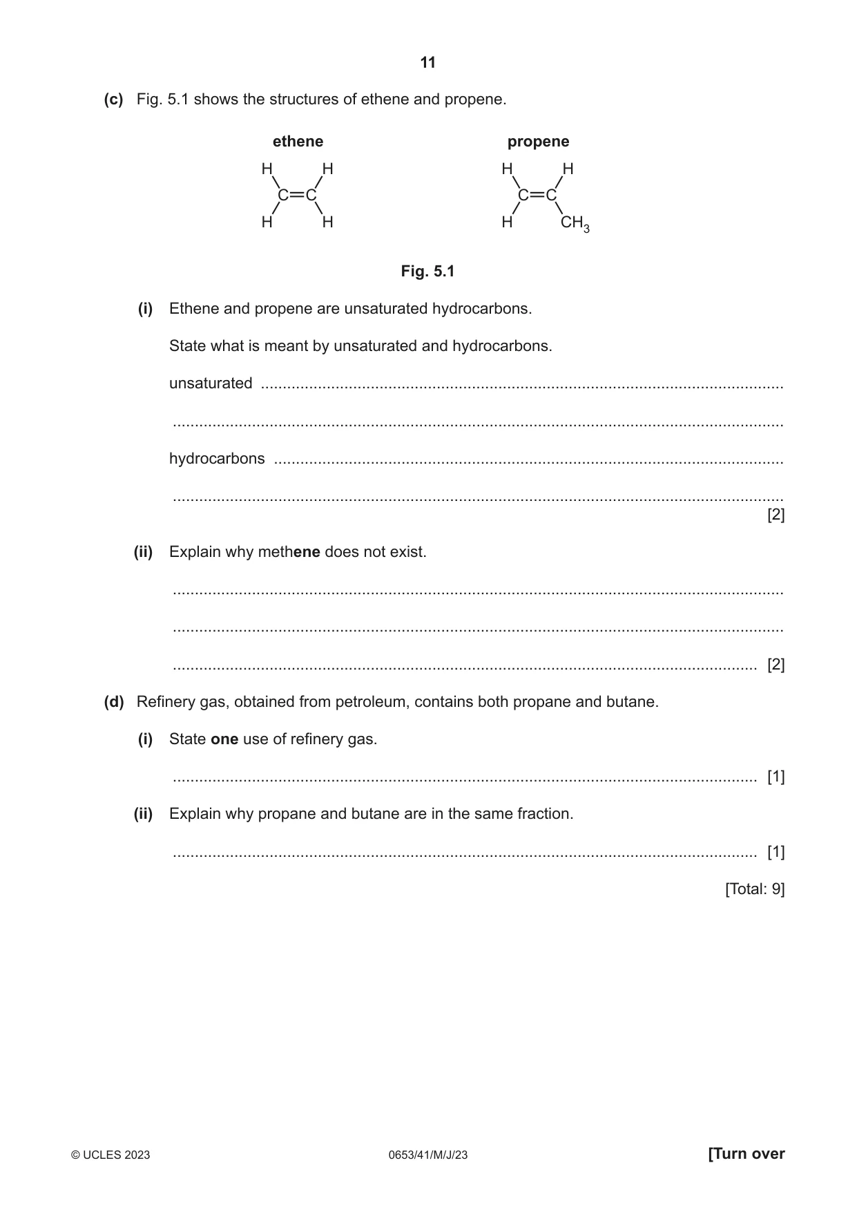 Cambridge IGCSE Science - Combined 0653 2023 May/June Paper 4 · Variant 1 question paper, page 11 of 24