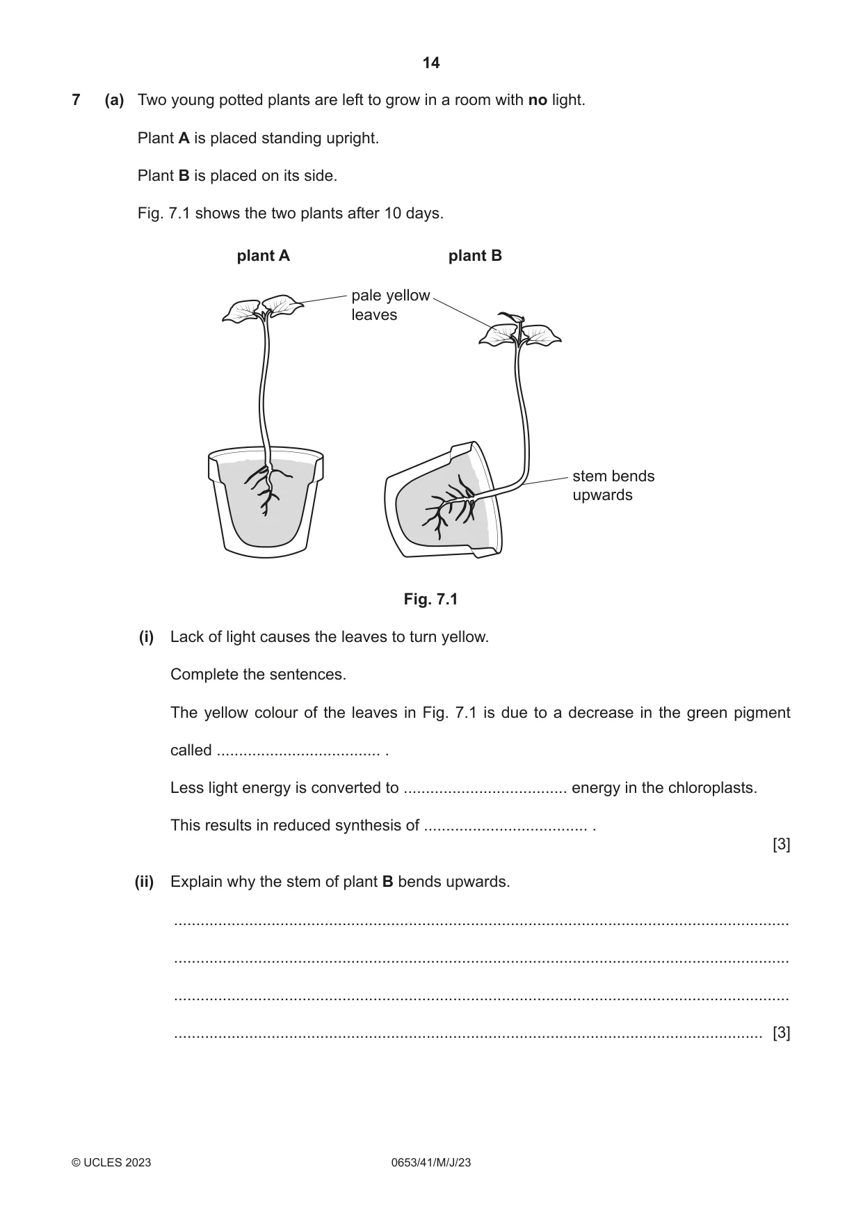 Cambridge IGCSE Science - Combined 0653 2023 May/June Paper 4 · Variant 1 question paper, page 14 of 24