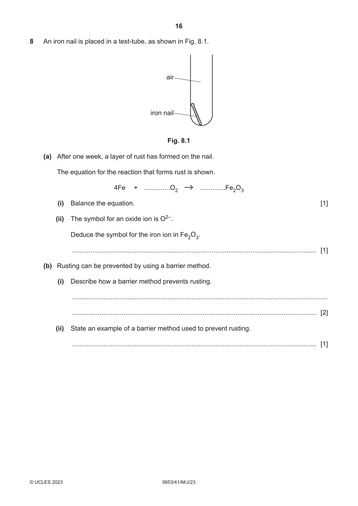 Cambridge IGCSE Science - Combined 0653 2023 May/June Paper 4 · Variant 1 question paper, page 16 of 24