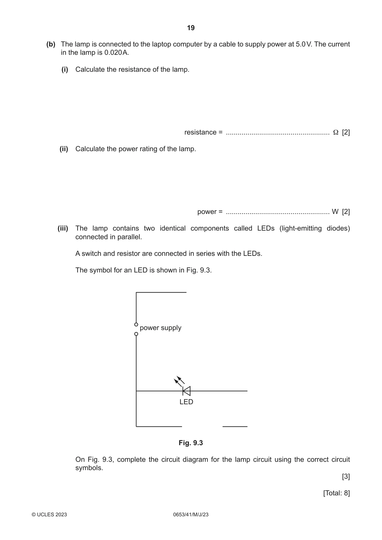Cambridge IGCSE Science - Combined 0653 2023 May/June Paper 4 · Variant 1 question paper, page 19 of 24