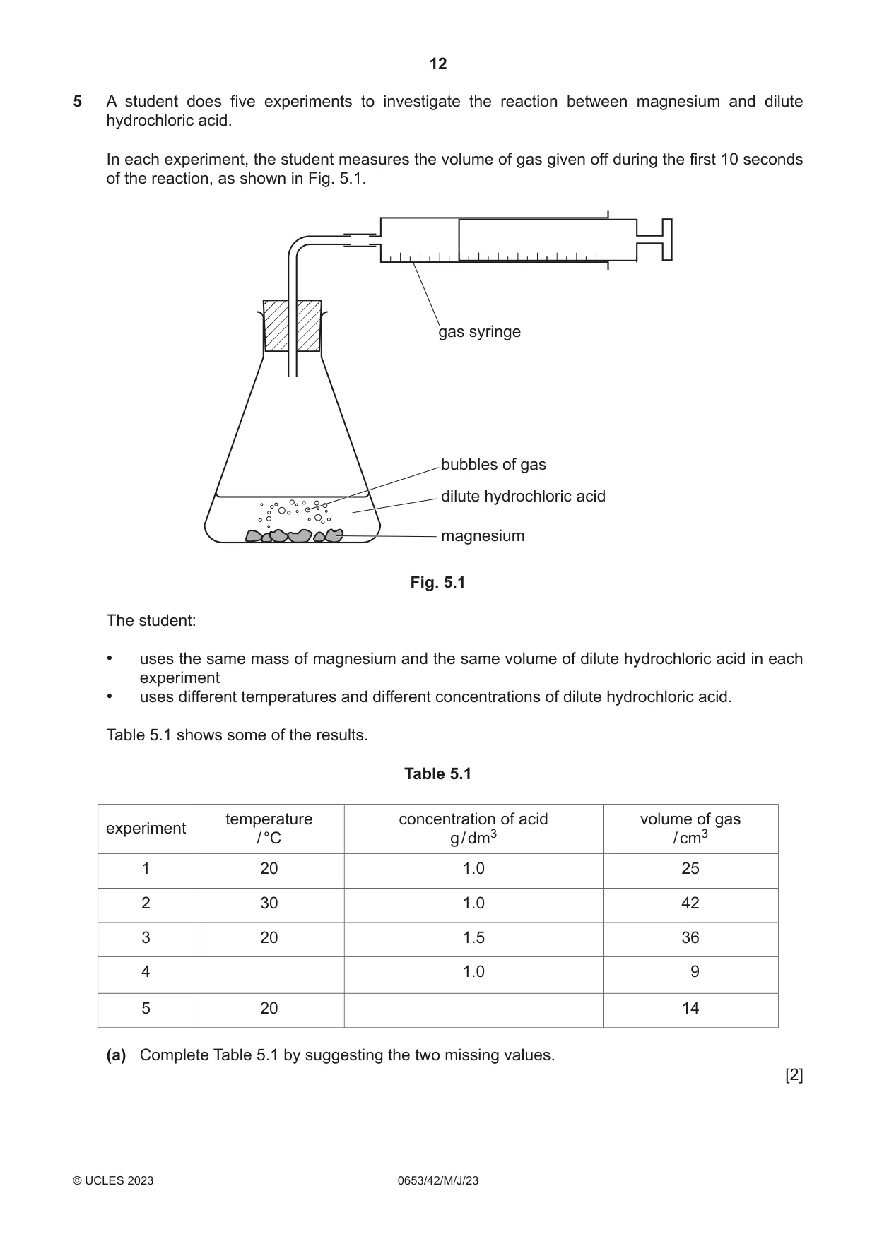 Cambridge IGCSE Science - Combined 0653 2023 May/June Paper 4 · Variant 2 question paper, page 12 of 24