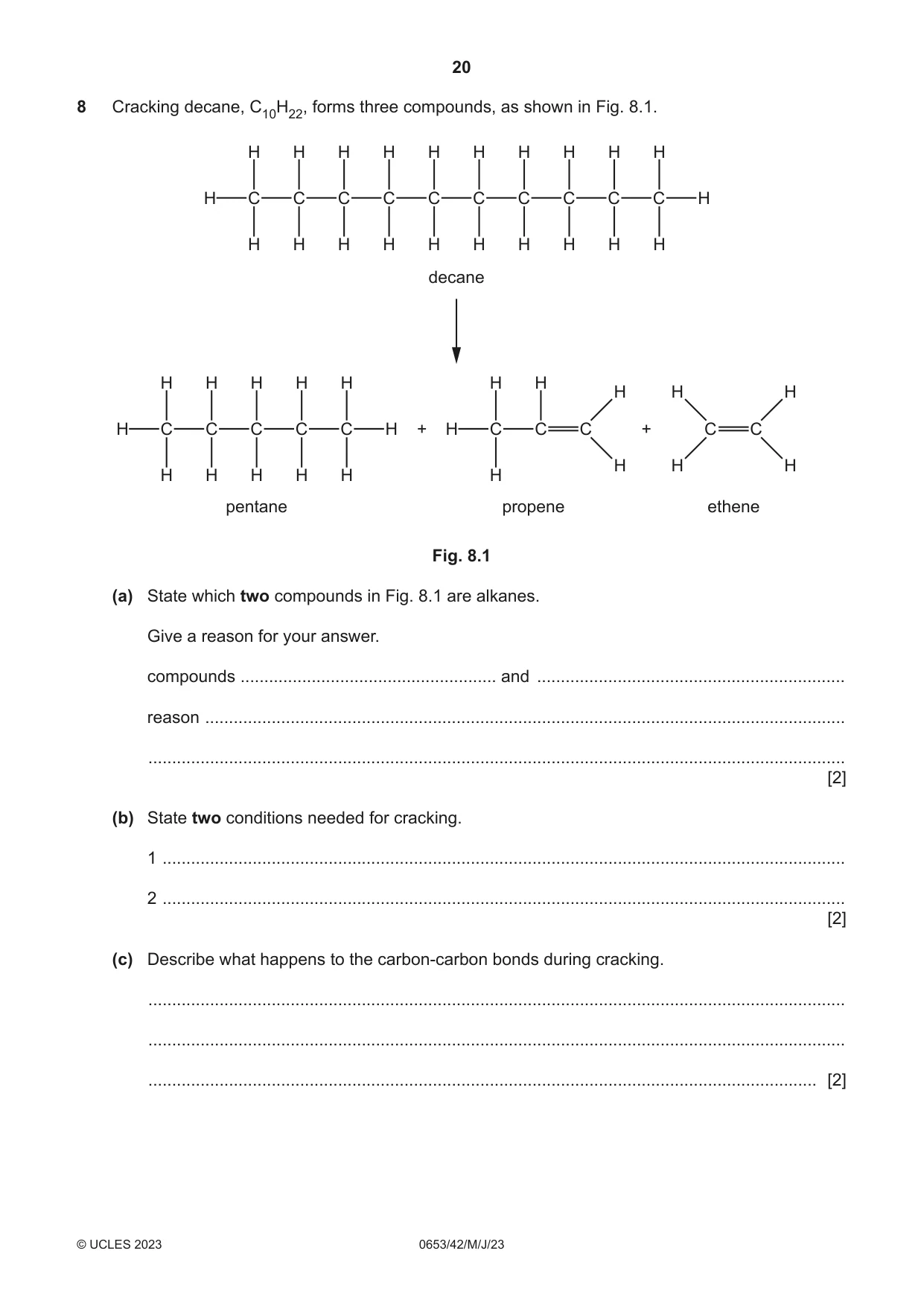 Cambridge IGCSE Science - Combined 0653 2023 May/June Paper 4 · Variant 2 question paper, page 20 of 24