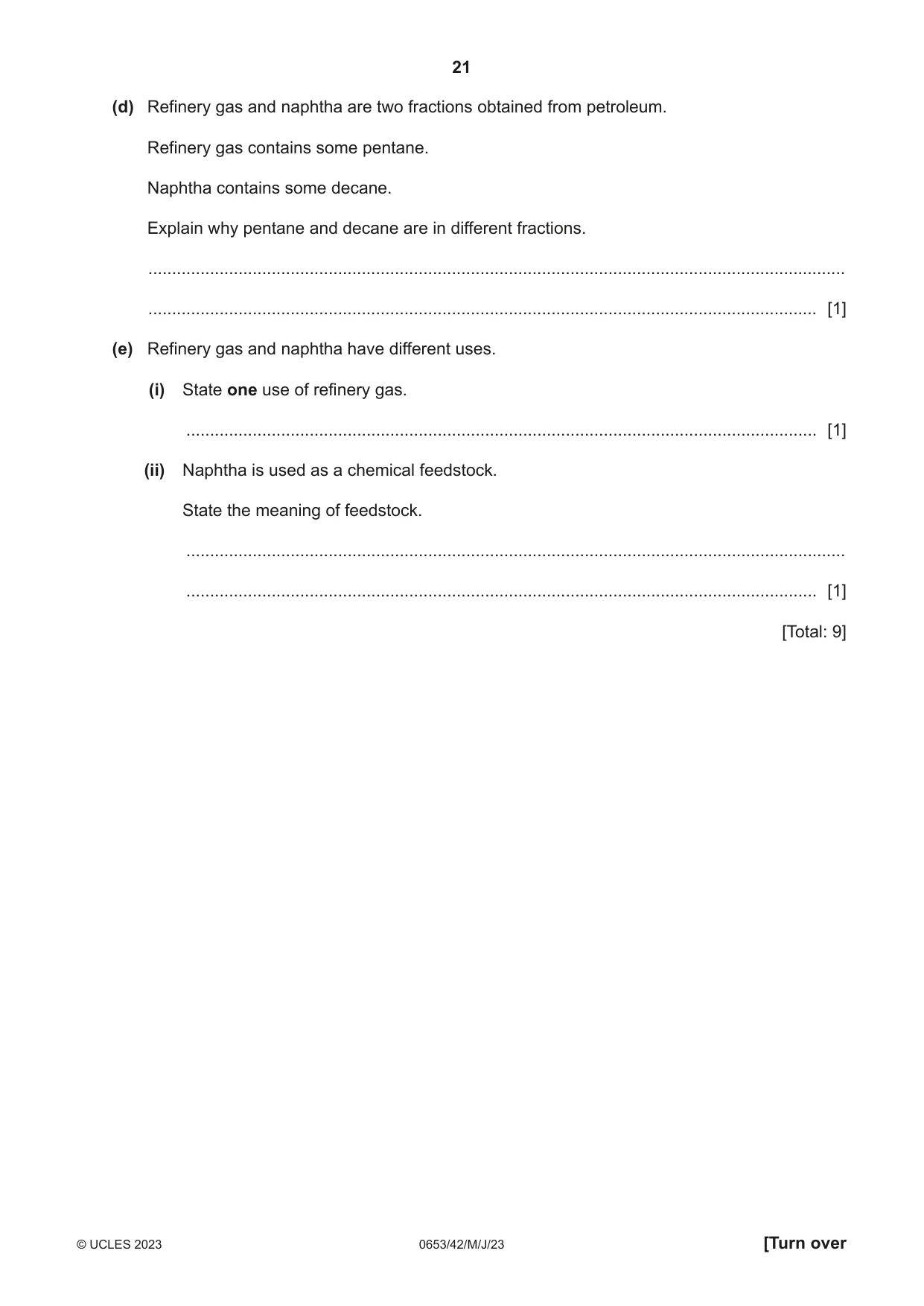 Cambridge IGCSE Science - Combined 0653 2023 May/June Paper 4 · Variant 2 question paper, page 21 of 24