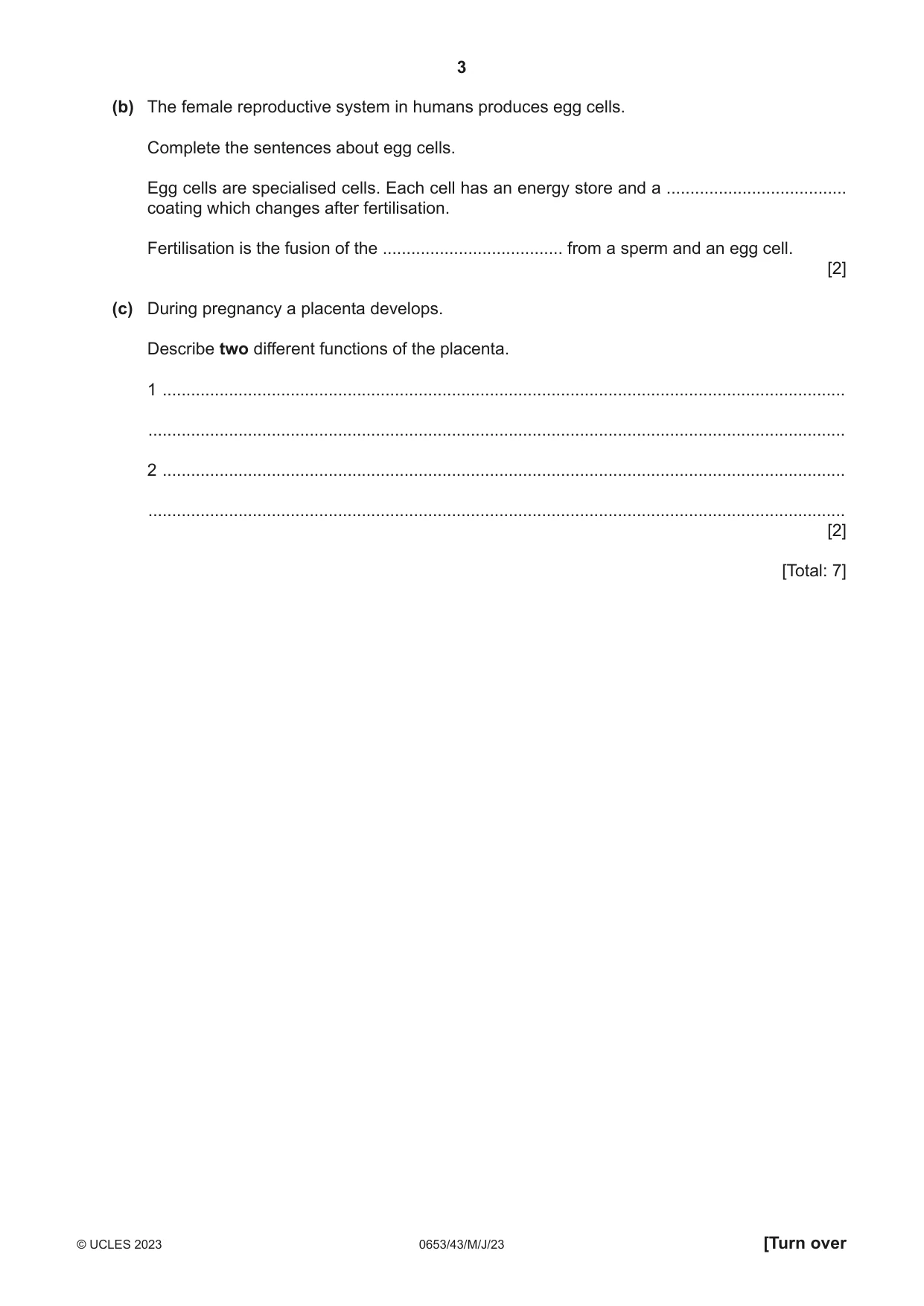Cambridge IGCSE Science - Combined 0653 2023 May/June Paper 4 · Variant 3 question paper, page 3 of 20