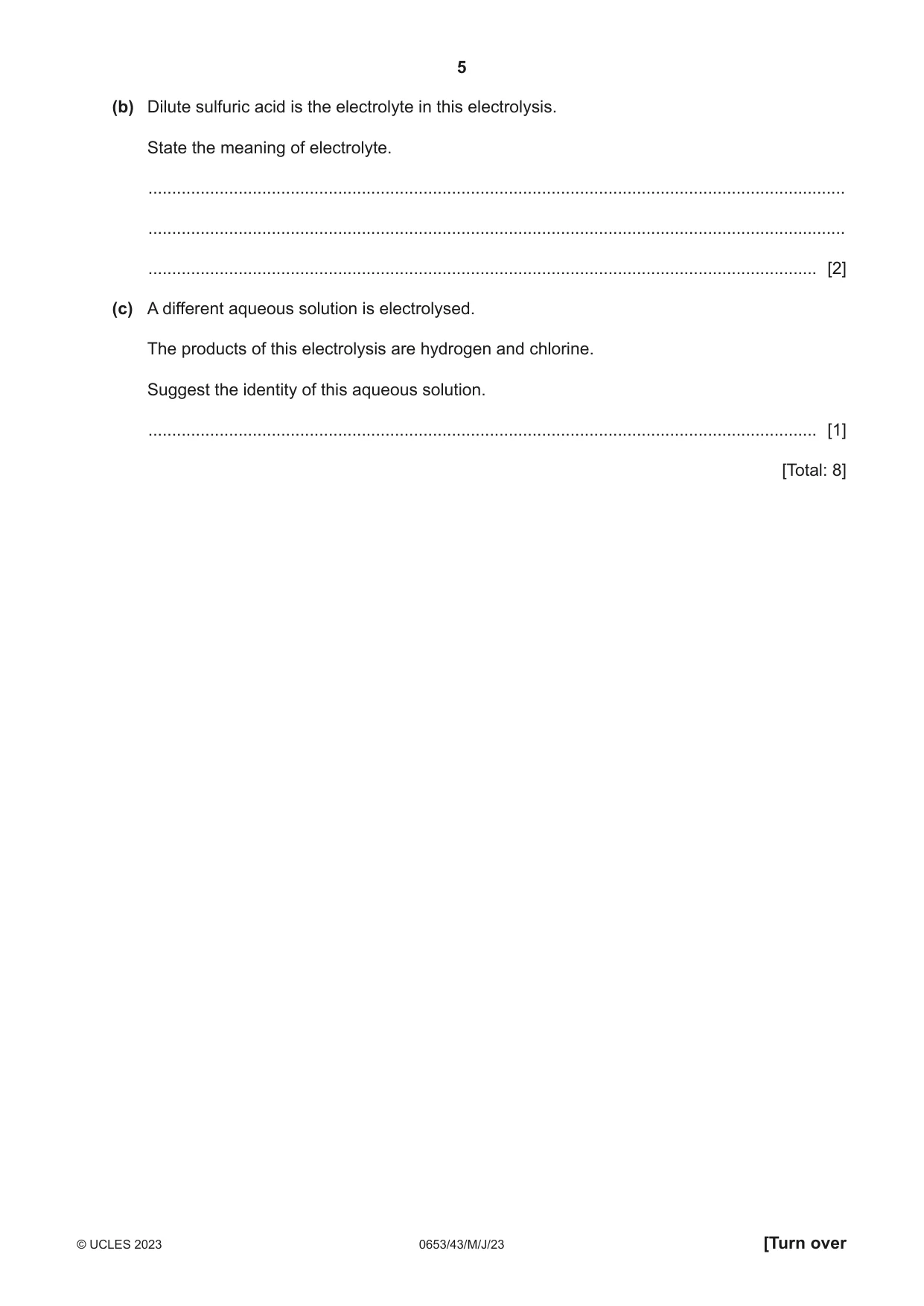 Cambridge IGCSE Science - Combined 0653 2023 May/June Paper 4 · Variant 3 question paper, page 5 of 20