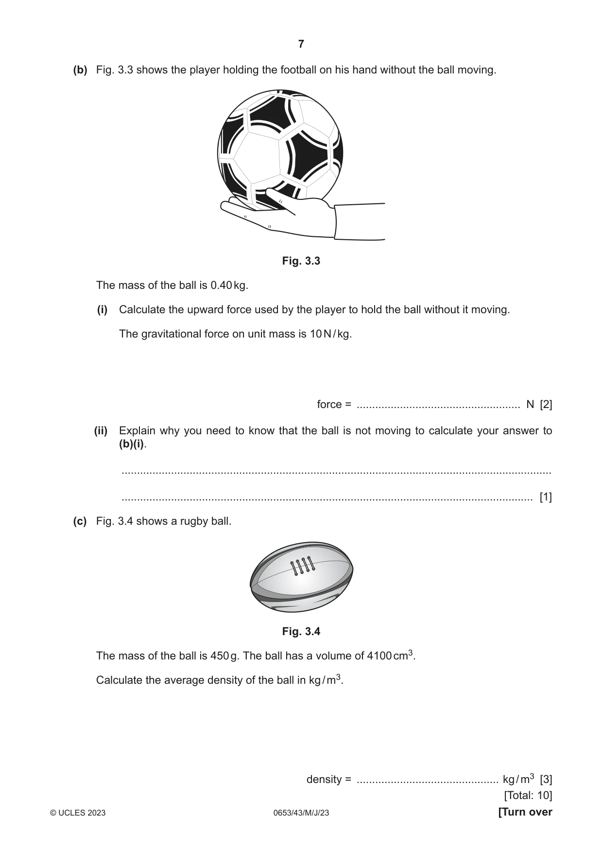Cambridge IGCSE Science - Combined 0653 2023 May/June Paper 4 · Variant 3 question paper, page 7 of 20