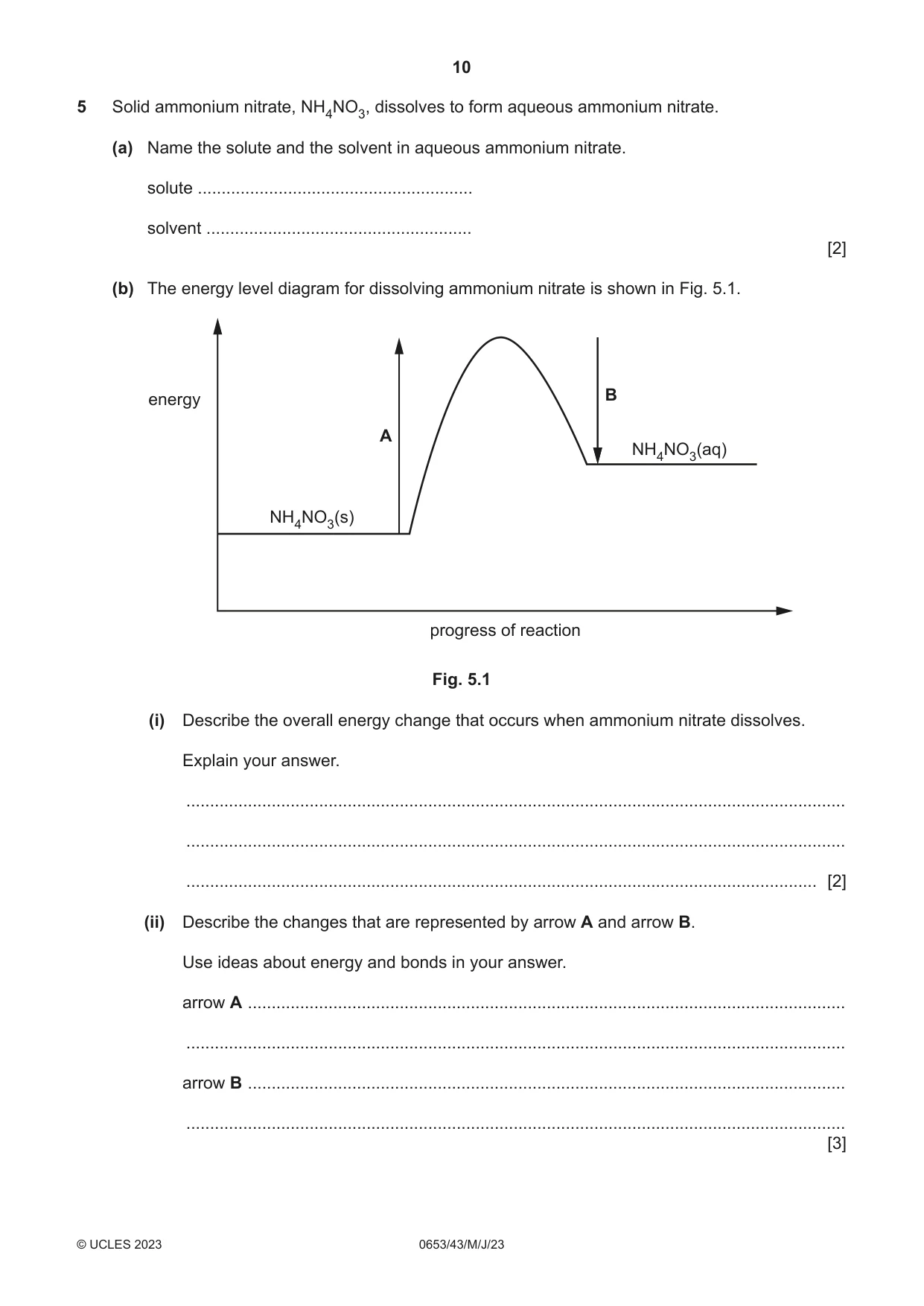Cambridge IGCSE Science - Combined 0653 2023 May/June Paper 4 · Variant 3 question paper, page 10 of 20