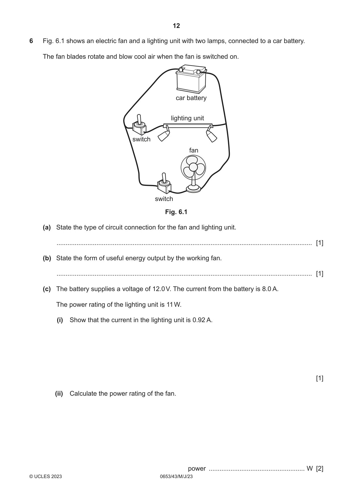 Cambridge IGCSE Science - Combined 0653 2023 May/June Paper 4 · Variant 3 question paper, page 12 of 20