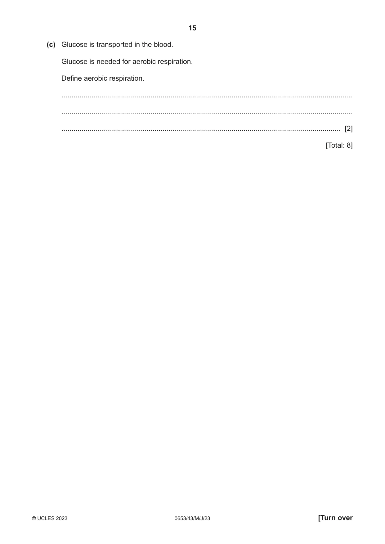 Cambridge IGCSE Science - Combined 0653 2023 May/June Paper 4 · Variant 3 question paper, page 15 of 20