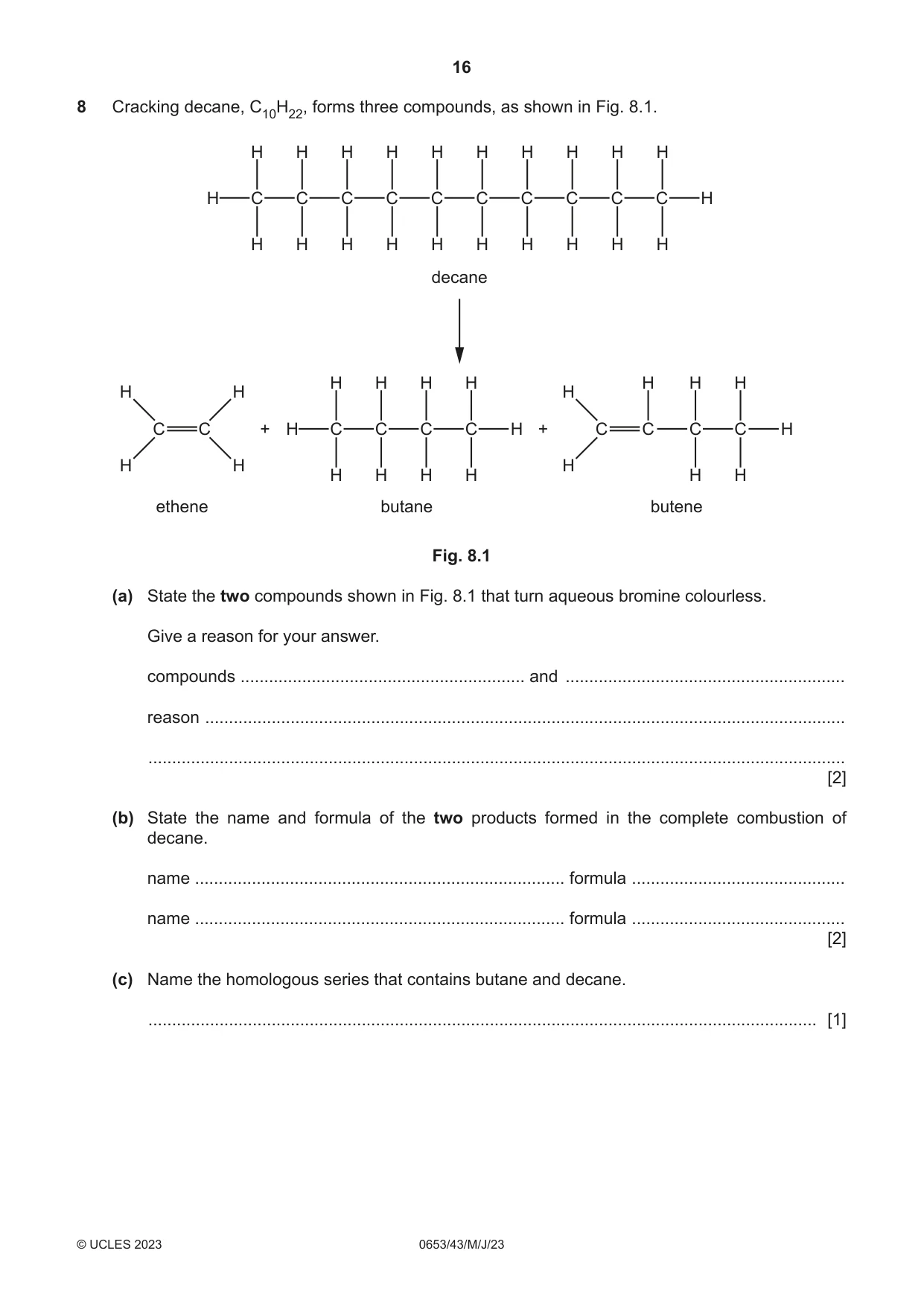 Cambridge IGCSE Science - Combined 0653 2023 May/June Paper 4 · Variant 3 question paper, page 16 of 20