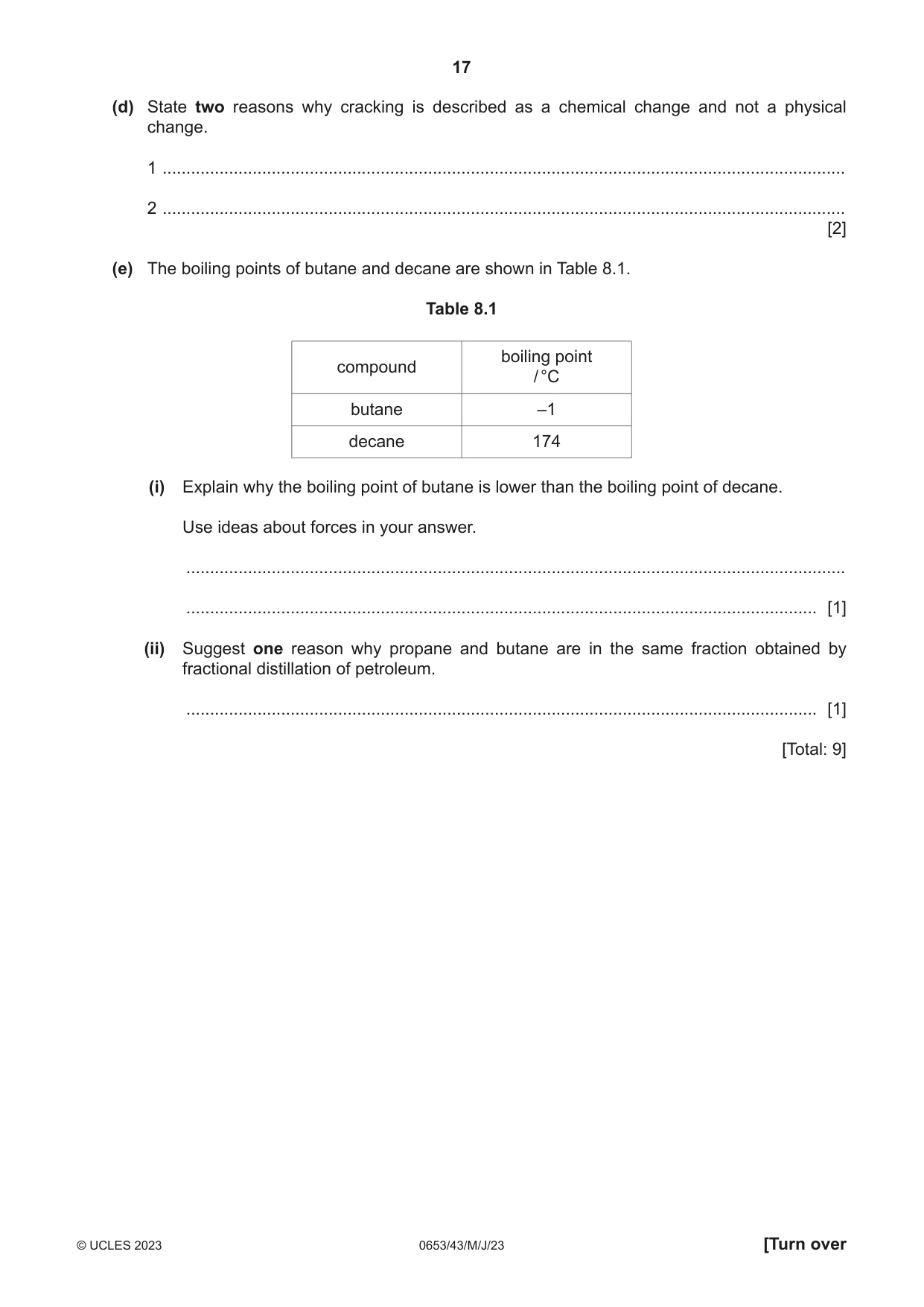 Cambridge IGCSE Science - Combined 0653 2023 May/June Paper 4 · Variant 3 question paper, page 17 of 20