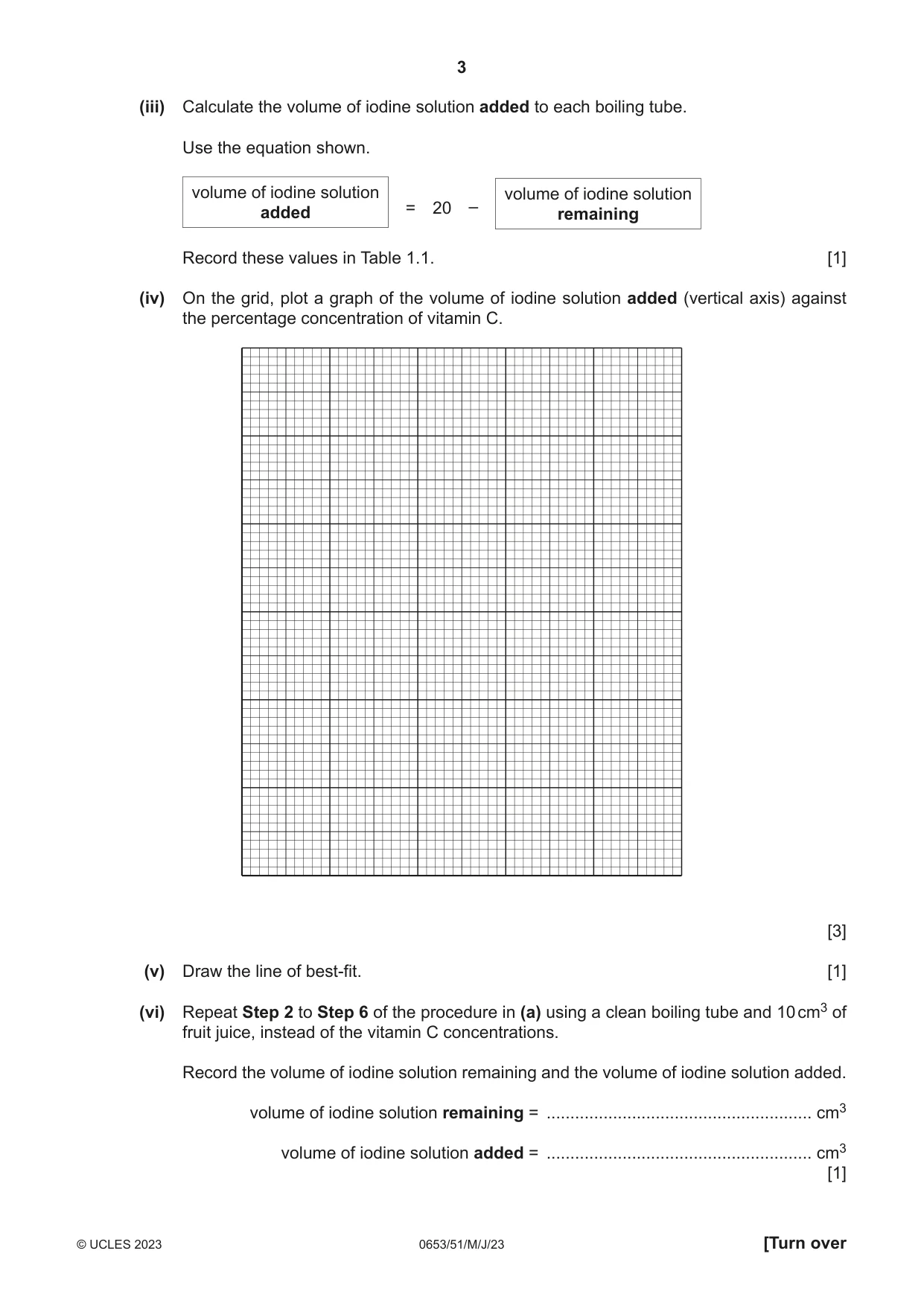 Cambridge IGCSE Science - Combined 0653 2023 May/June Paper 5 · Variant 1 question paper, page 3 of 16