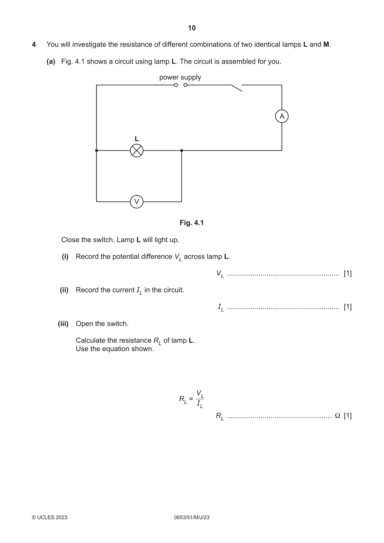 Cambridge IGCSE Science - Combined 0653 2023 May/June Paper 5 · Variant 1 question paper, page 10 of 16