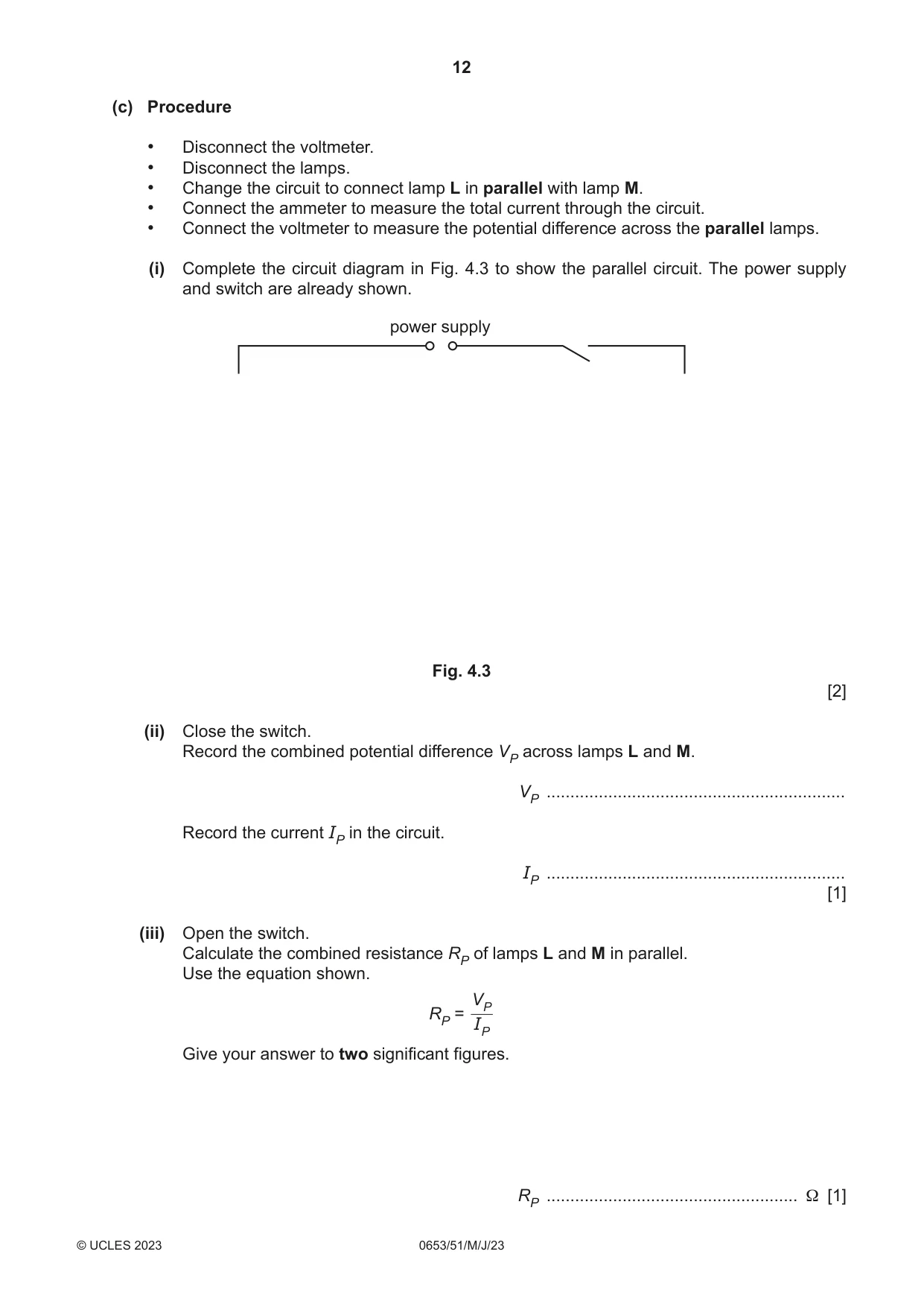 Cambridge IGCSE Science - Combined 0653 2023 May/June Paper 5 · Variant 1 question paper, page 12 of 16