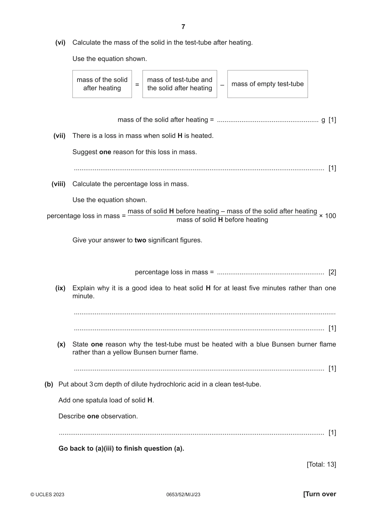 Cambridge IGCSE Science - Combined 0653 2023 May/June Paper 5 · Variant 2 question paper, page 7 of 12