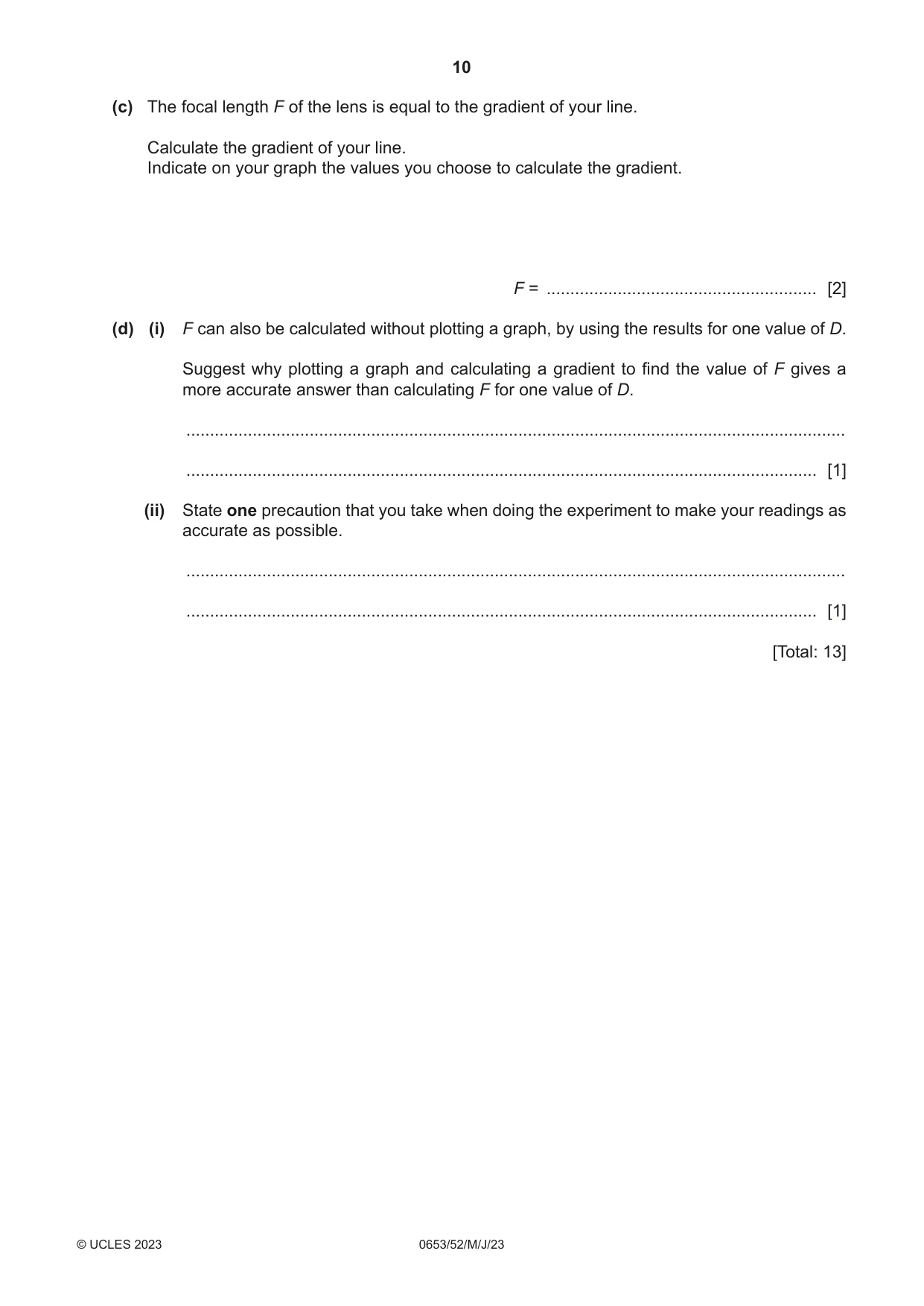 Cambridge IGCSE Science - Combined 0653 2023 May/June Paper 5 · Variant 2 question paper, page 10 of 12