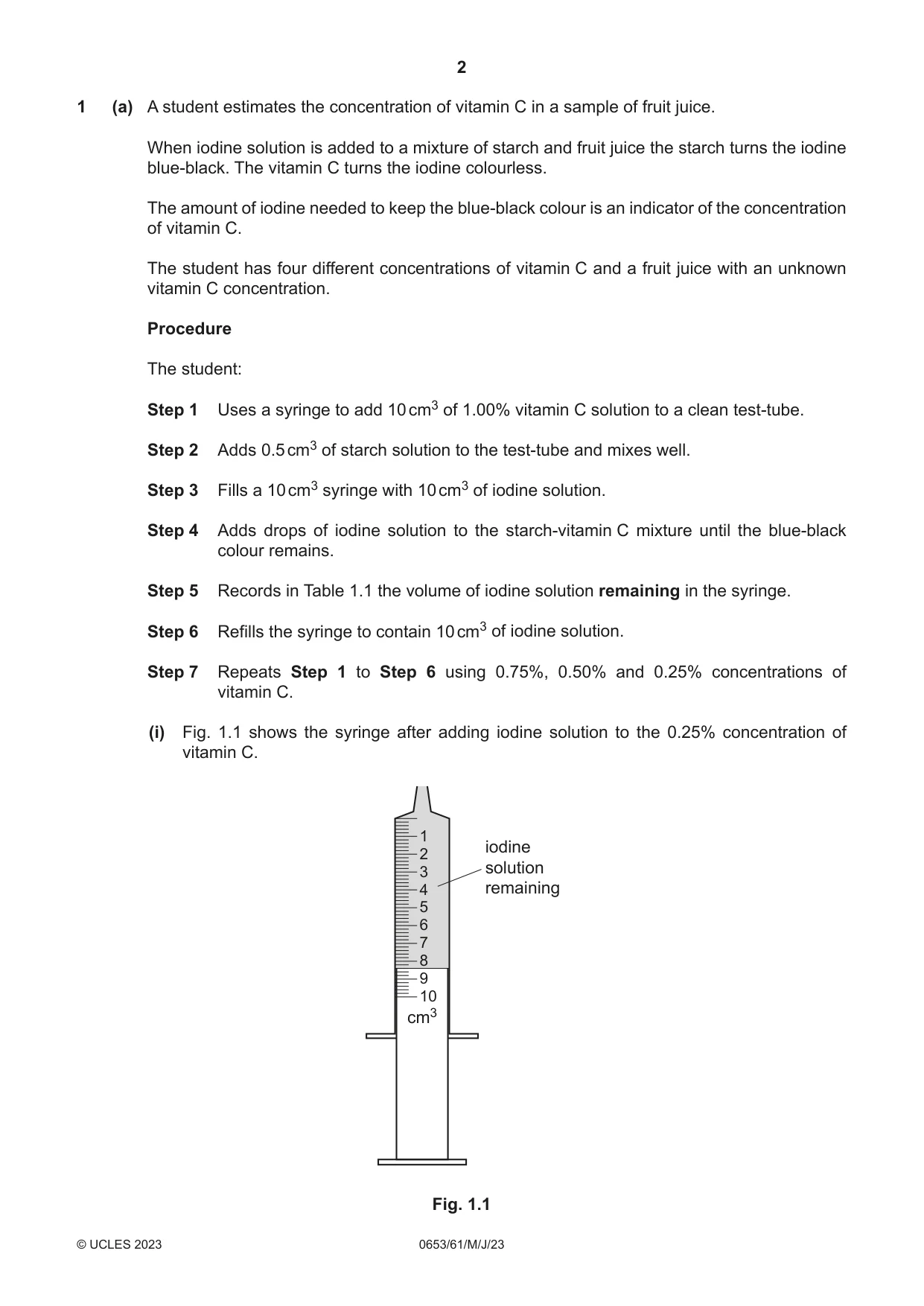 Cambridge IGCSE Science - Combined 0653 2023 May/June Paper 6 · Variant 1 question paper, page 2 of 16