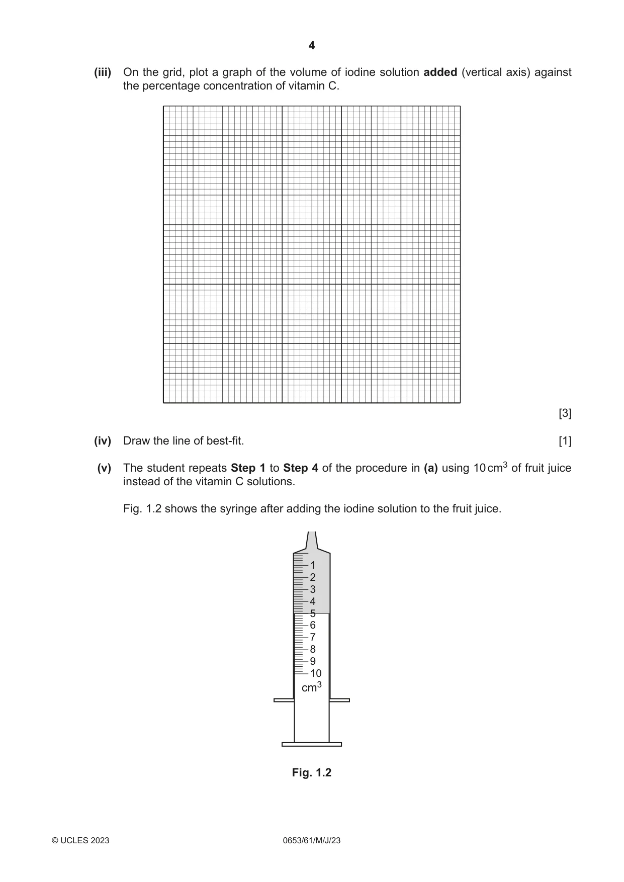 Cambridge IGCSE Science - Combined 0653 2023 May/June Paper 6 · Variant 1 question paper, page 4 of 16