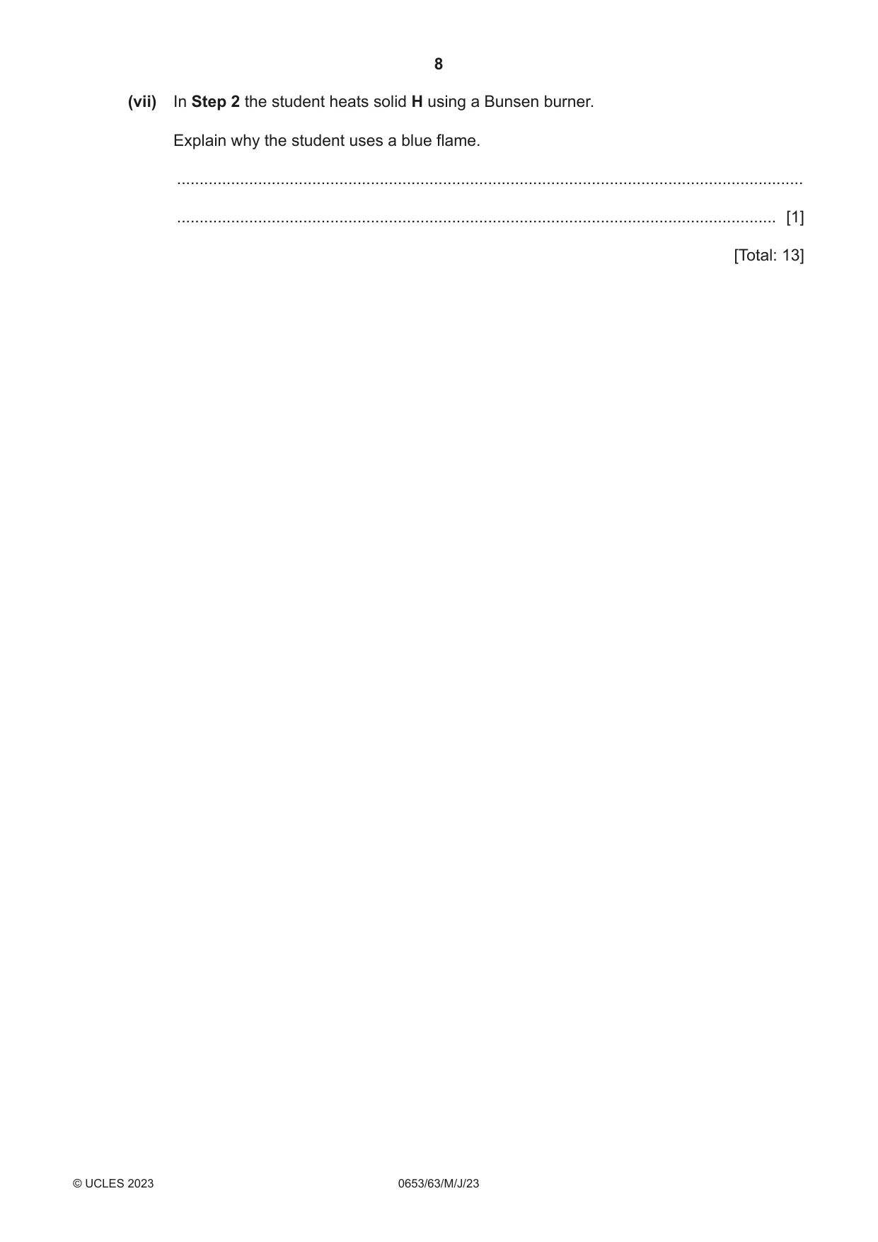 Cambridge IGCSE Science - Combined 0653 2023 May/June Paper 6 · Variant 3 question paper, page 8 of 16
