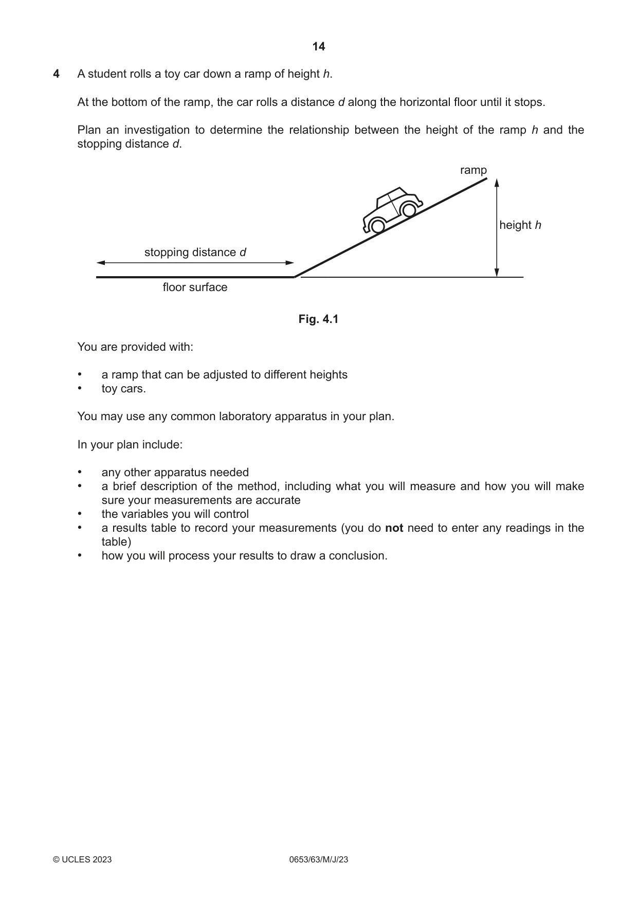 Cambridge IGCSE Science - Combined 0653 2023 May/June Paper 6 · Variant 3 question paper, page 14 of 16