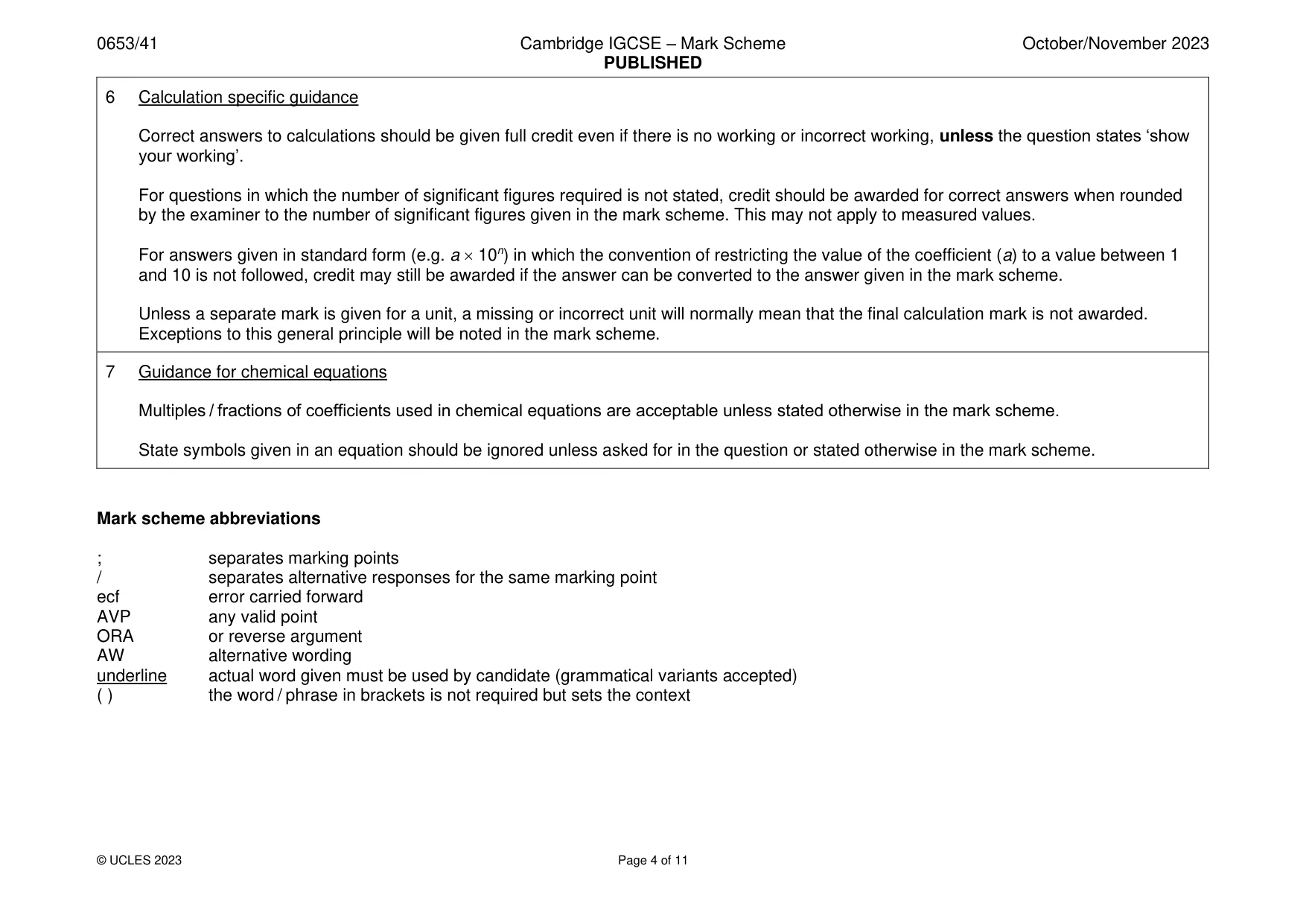 Mark scheme, page 4 of 11