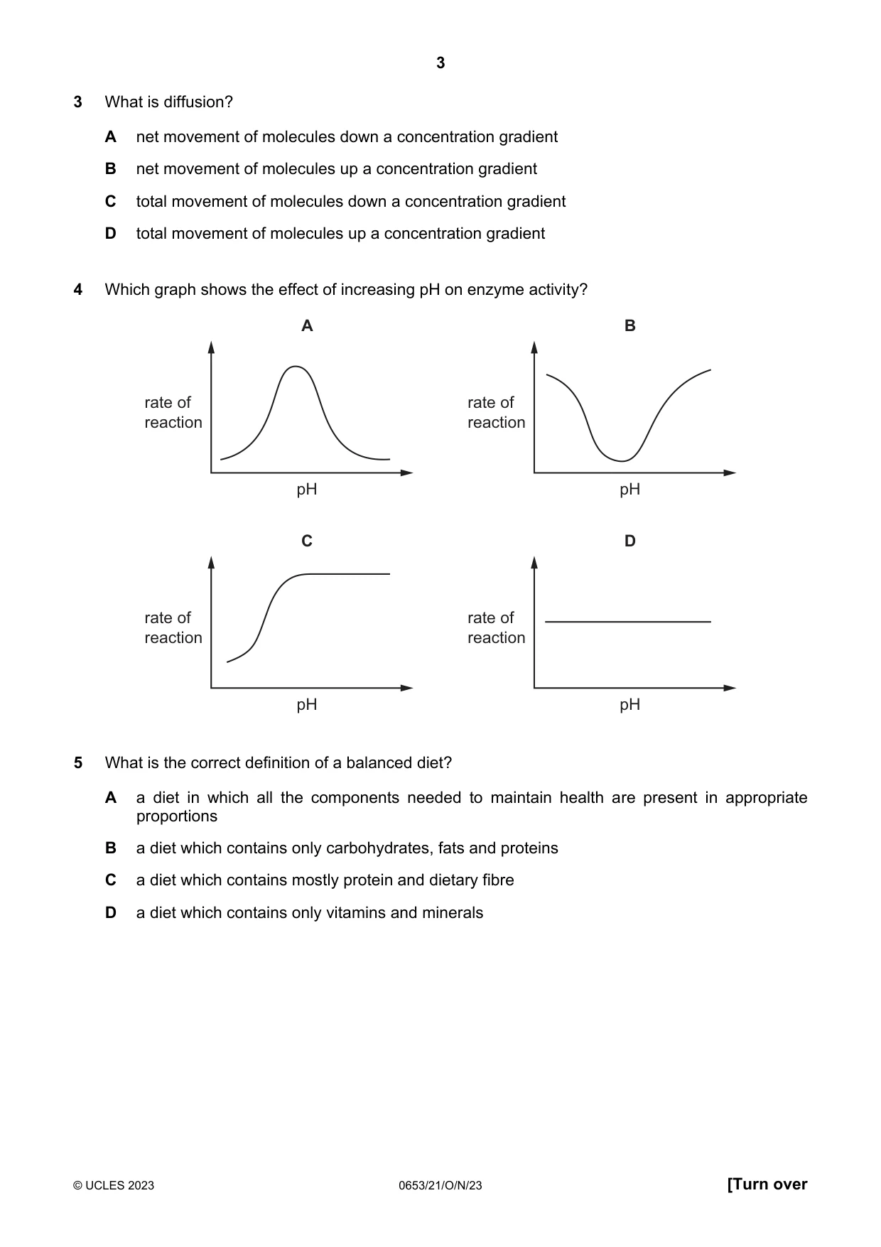 Cambridge IGCSE Science - Combined 0653 2023 Oct/Nov Paper 2 · Variant 1 question paper, page 3 of 16