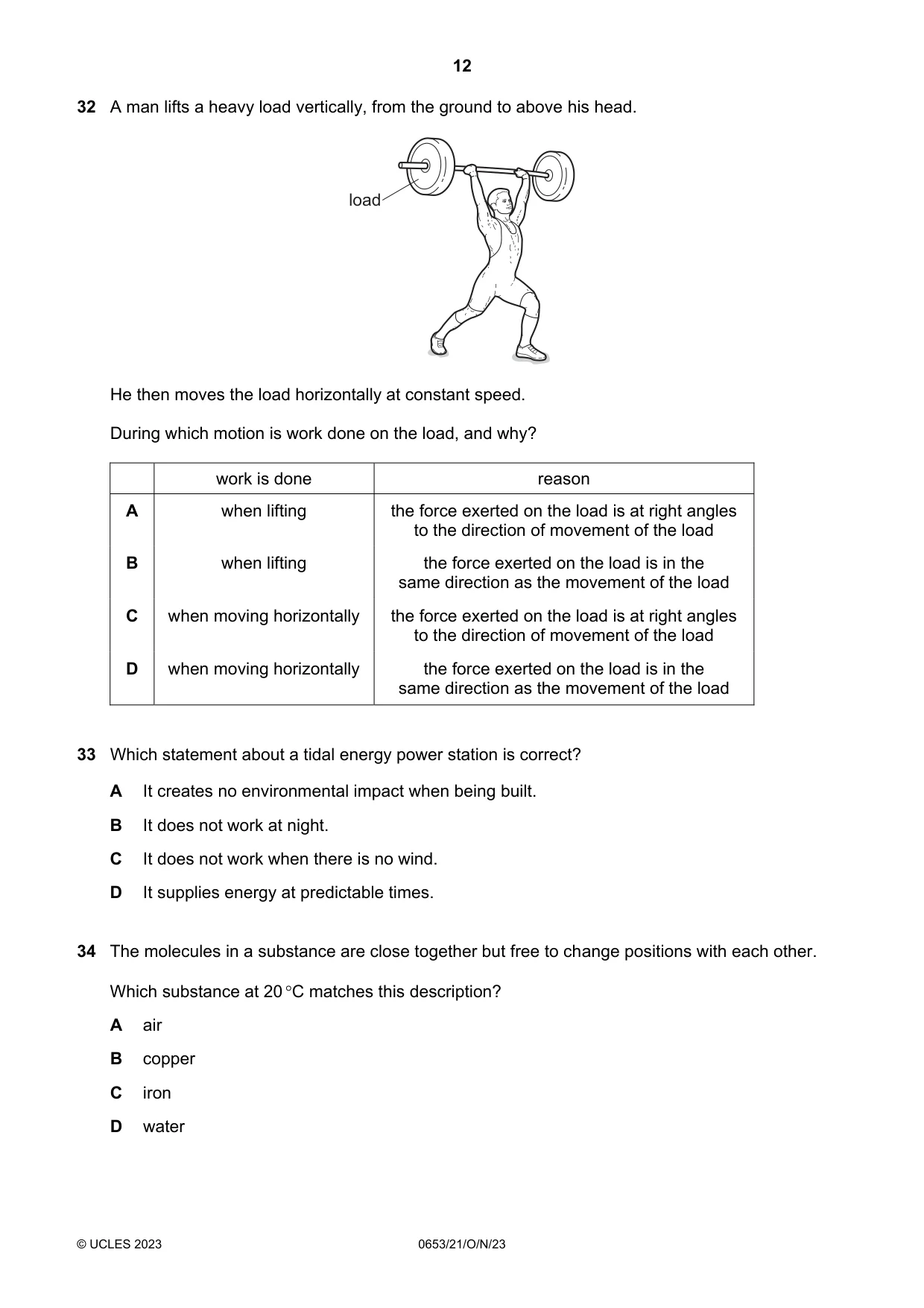 Cambridge IGCSE Science - Combined 0653 2023 Oct/Nov Paper 2 · Variant 1 question paper, page 12 of 16