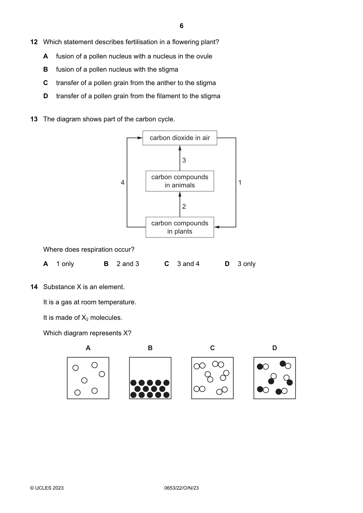 Cambridge IGCSE Science - Combined 0653 2023 Oct/Nov Paper 2 · Variant 2 question paper, page 6 of 16