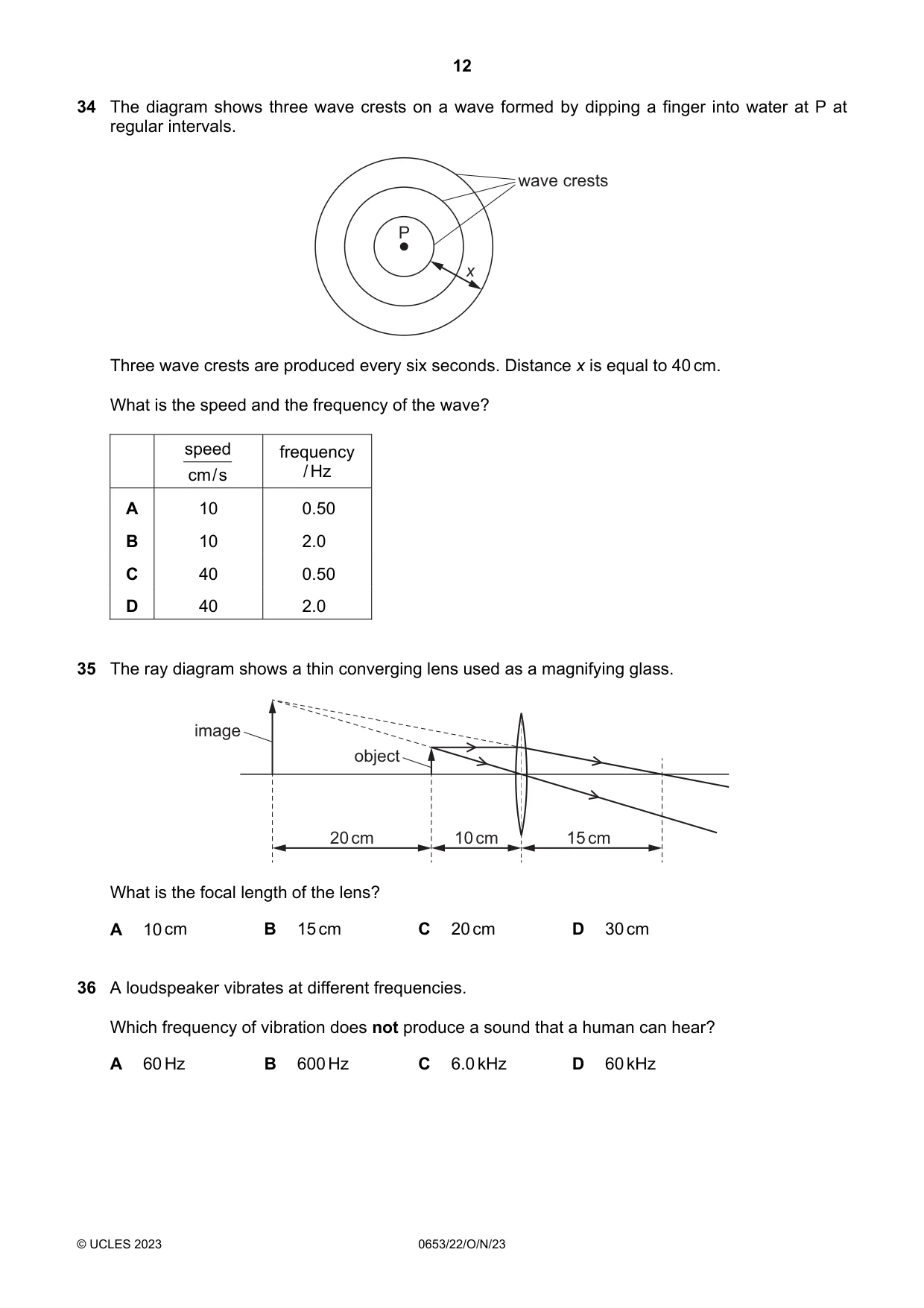 Cambridge IGCSE Science - Combined 0653 2023 Oct/Nov Paper 2 · Variant 2 question paper, page 12 of 16