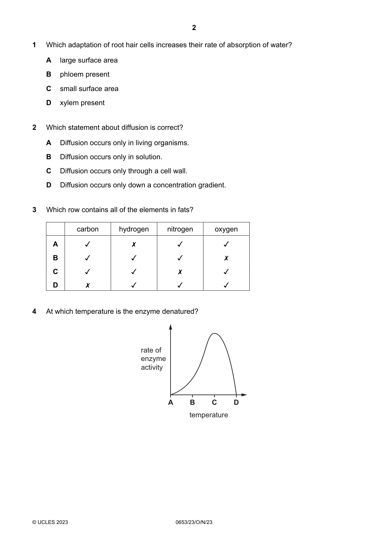 Cambridge IGCSE Science - Combined 0653 2023 Oct/Nov Paper 2 · Variant 3 question paper, page 2 of 16