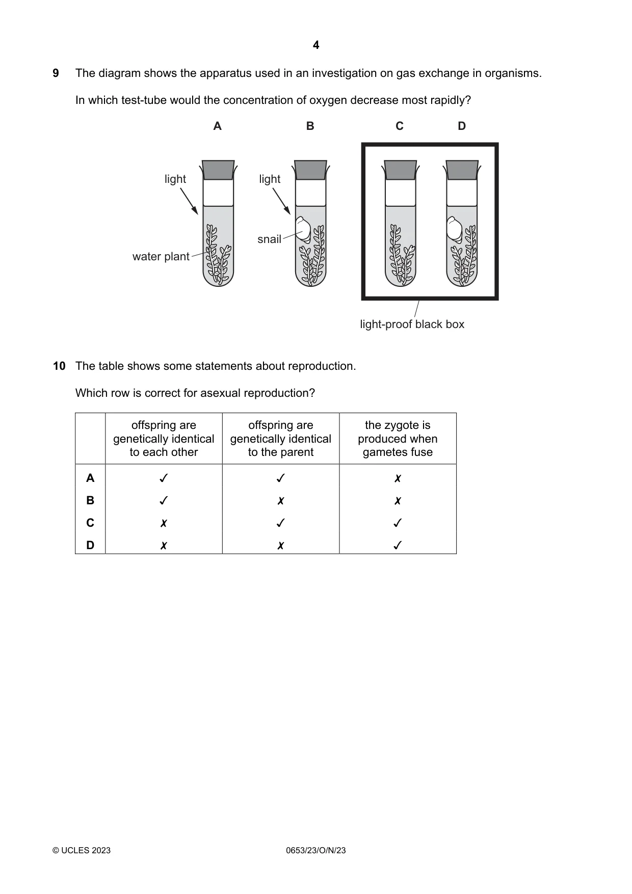 Cambridge IGCSE Science - Combined 0653 2023 Oct/Nov Paper 2 · Variant 3 question paper, page 4 of 16