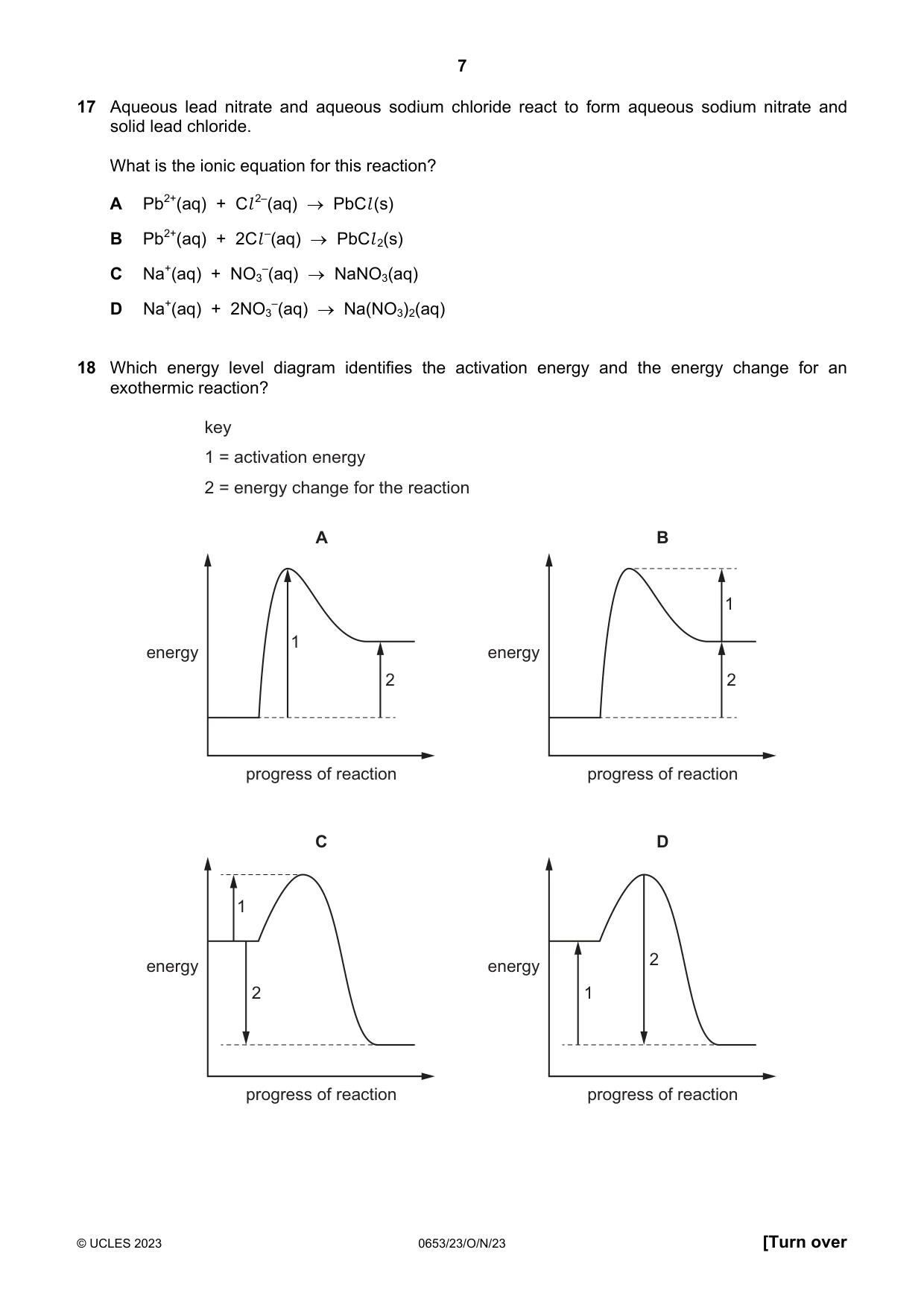 Cambridge IGCSE Science - Combined 0653 2023 Oct/Nov Paper 2 · Variant 3 question paper, page 7 of 16