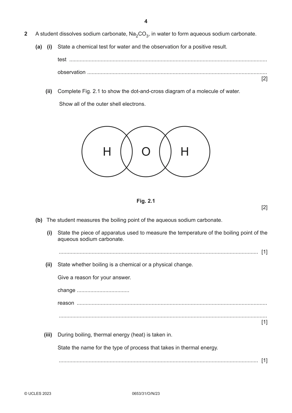 Cambridge IGCSE Science - Combined 0653 2023 Oct/Nov Paper 3 · Variant 1 question paper, page 4 of 20