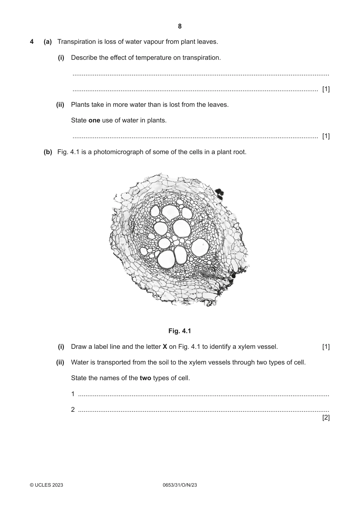 Cambridge IGCSE Science - Combined 0653 2023 Oct/Nov Paper 3 · Variant 1 question paper, page 8 of 20