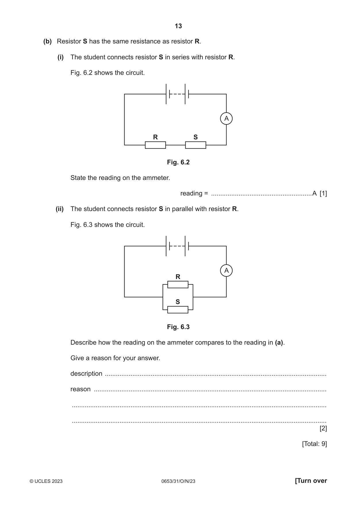 Cambridge IGCSE Science - Combined 0653 2023 Oct/Nov Paper 3 · Variant 1 question paper, page 13 of 20