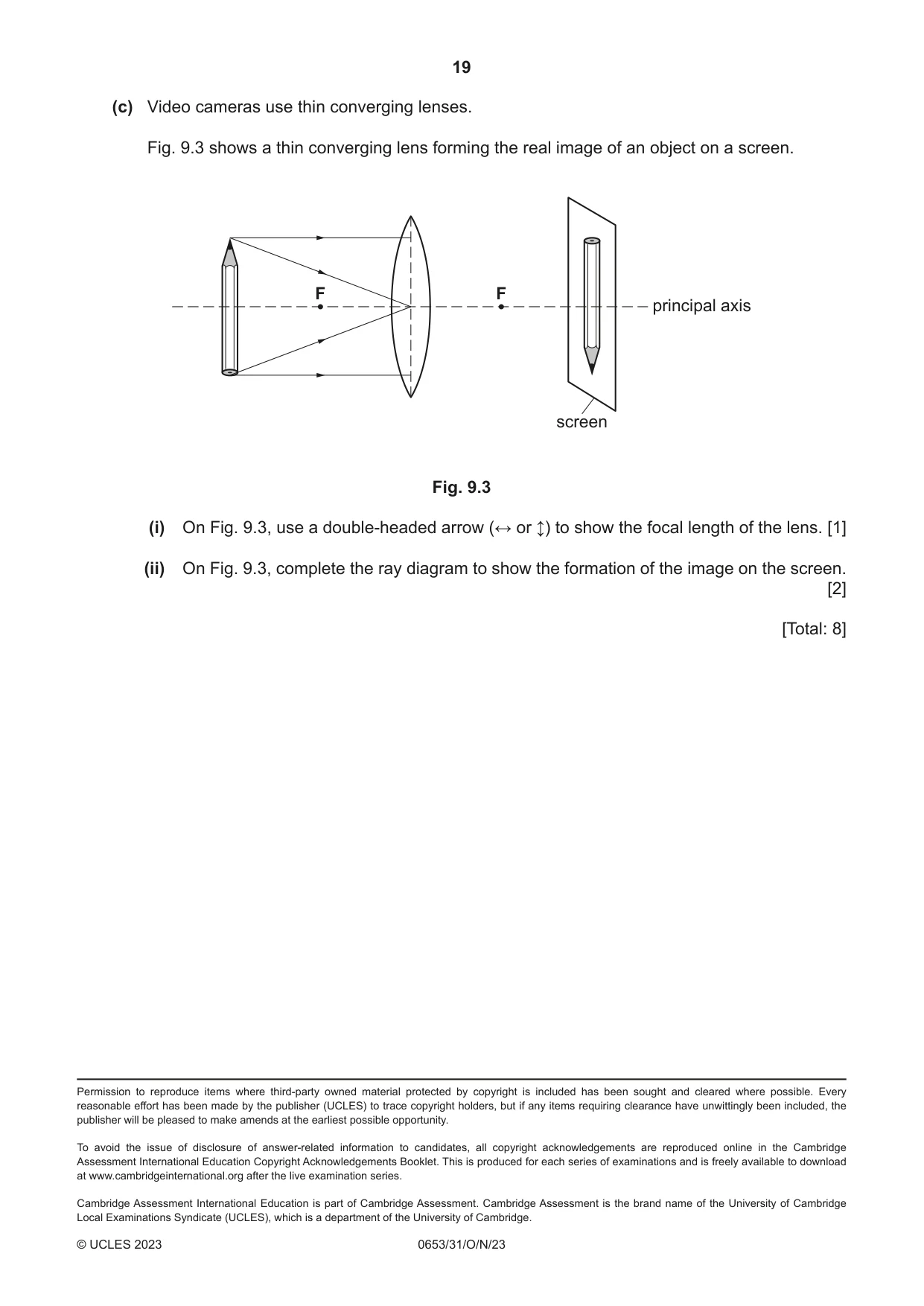 Cambridge IGCSE Science - Combined 0653 2023 Oct/Nov Paper 3 · Variant 1 question paper, page 19 of 20