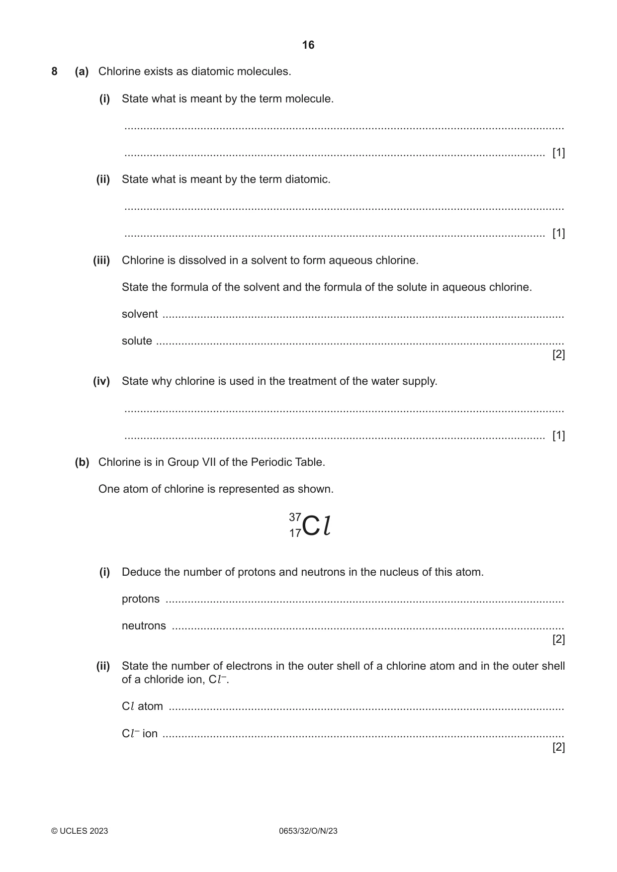 Cambridge IGCSE Science - Combined 0653 2023 Oct/Nov Paper 3 · Variant 2 question paper, page 16 of 24