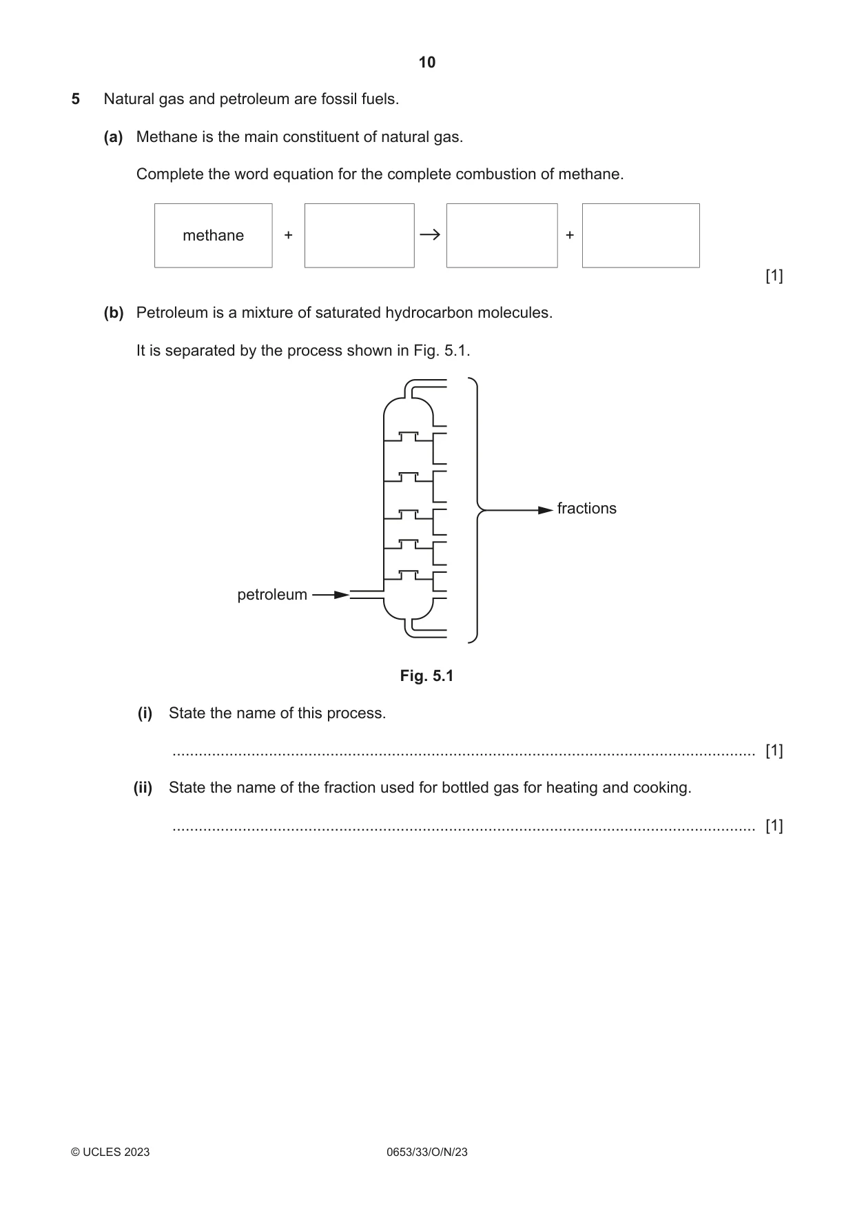 Cambridge IGCSE Science - Combined 0653 2023 Oct/Nov Paper 3 · Variant 3 question paper, page 10 of 24