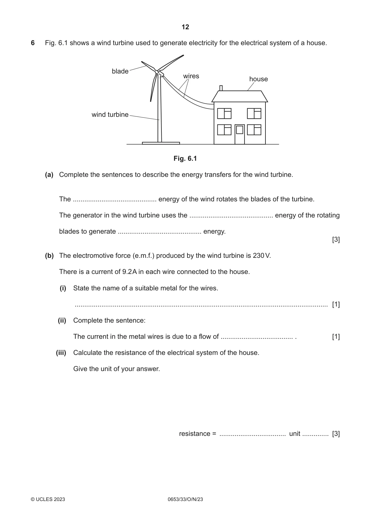 Cambridge IGCSE Science - Combined 0653 2023 Oct/Nov Paper 3 · Variant 3 question paper, page 12 of 24