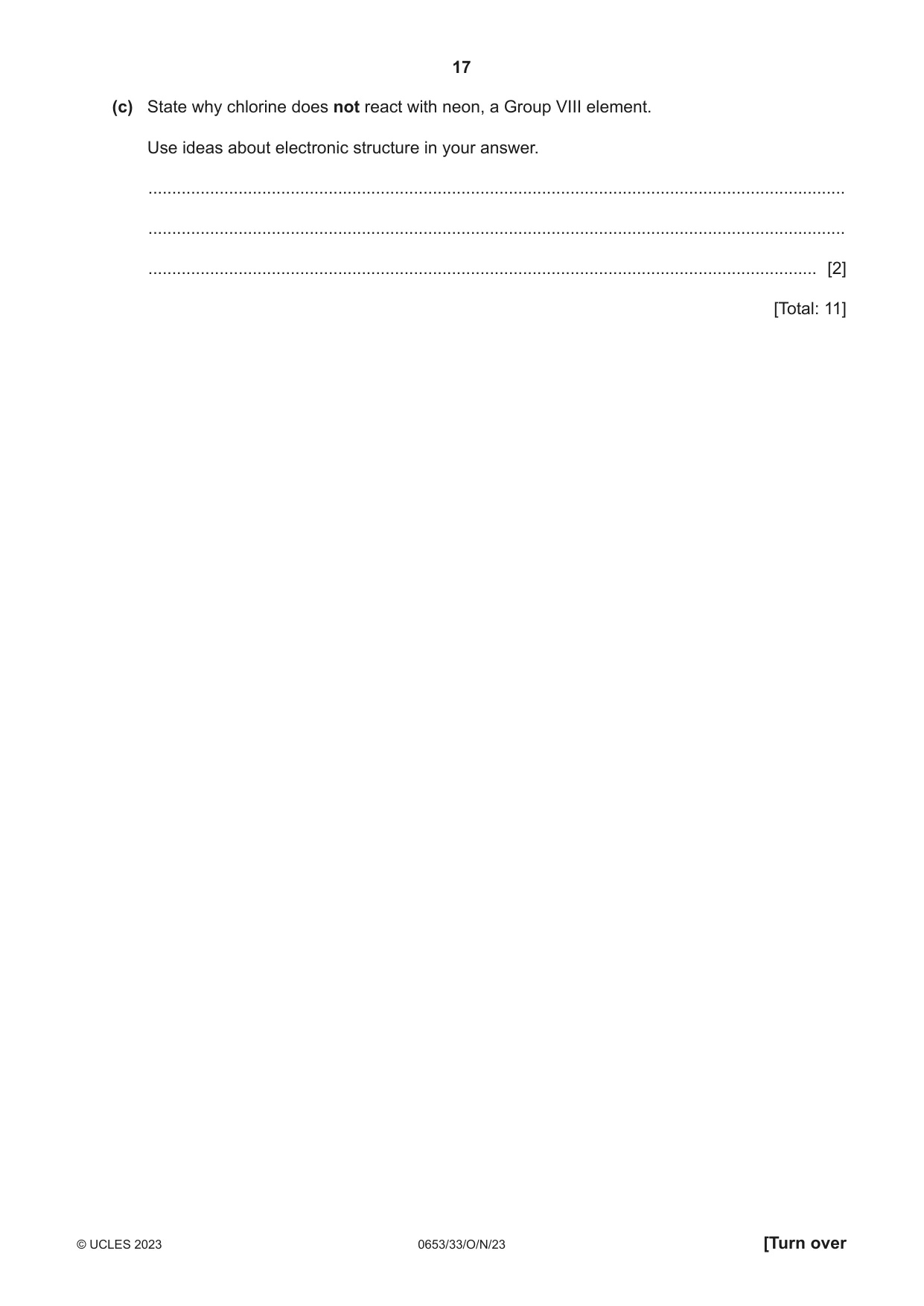 Cambridge IGCSE Science - Combined 0653 2023 Oct/Nov Paper 3 · Variant 3 question paper, page 17 of 24