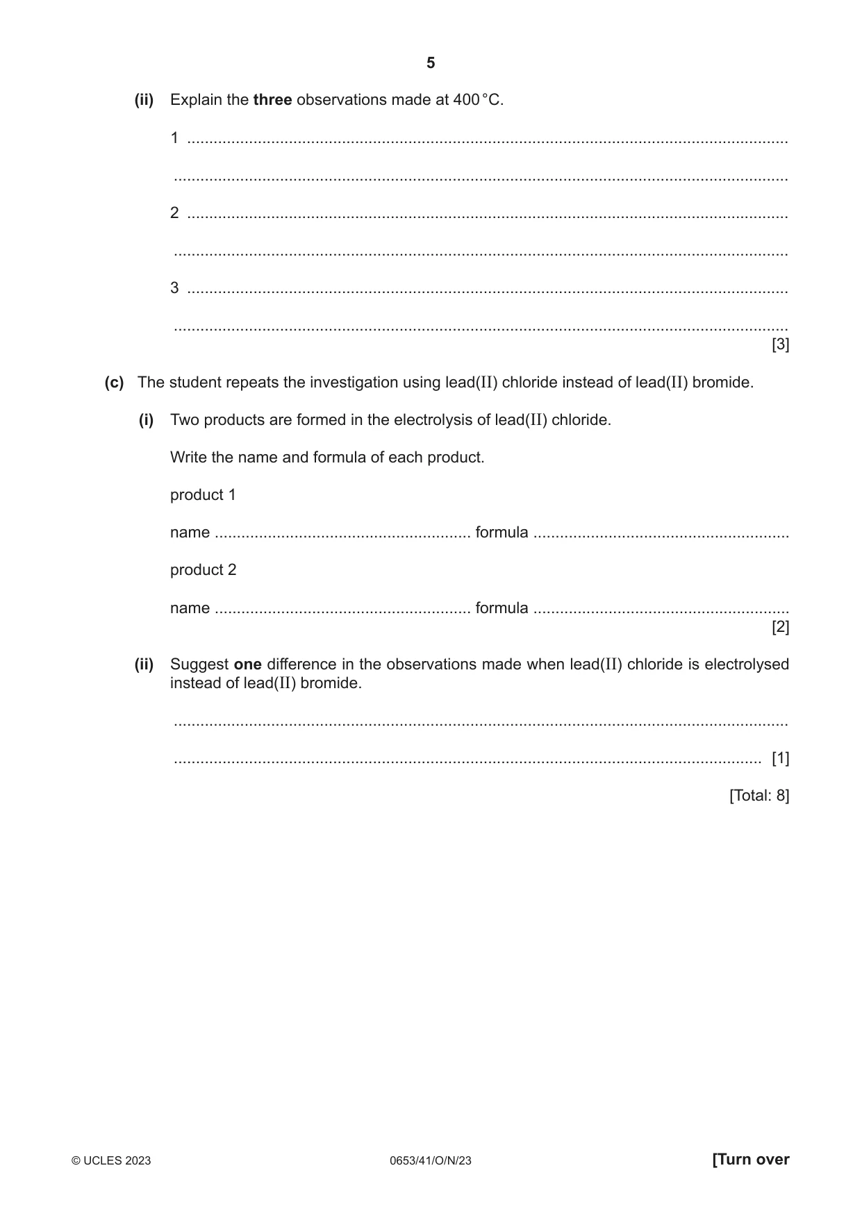 Cambridge IGCSE Science - Combined 0653 2023 Oct/Nov Paper 4 · Variant 1 question paper, page 5 of 20