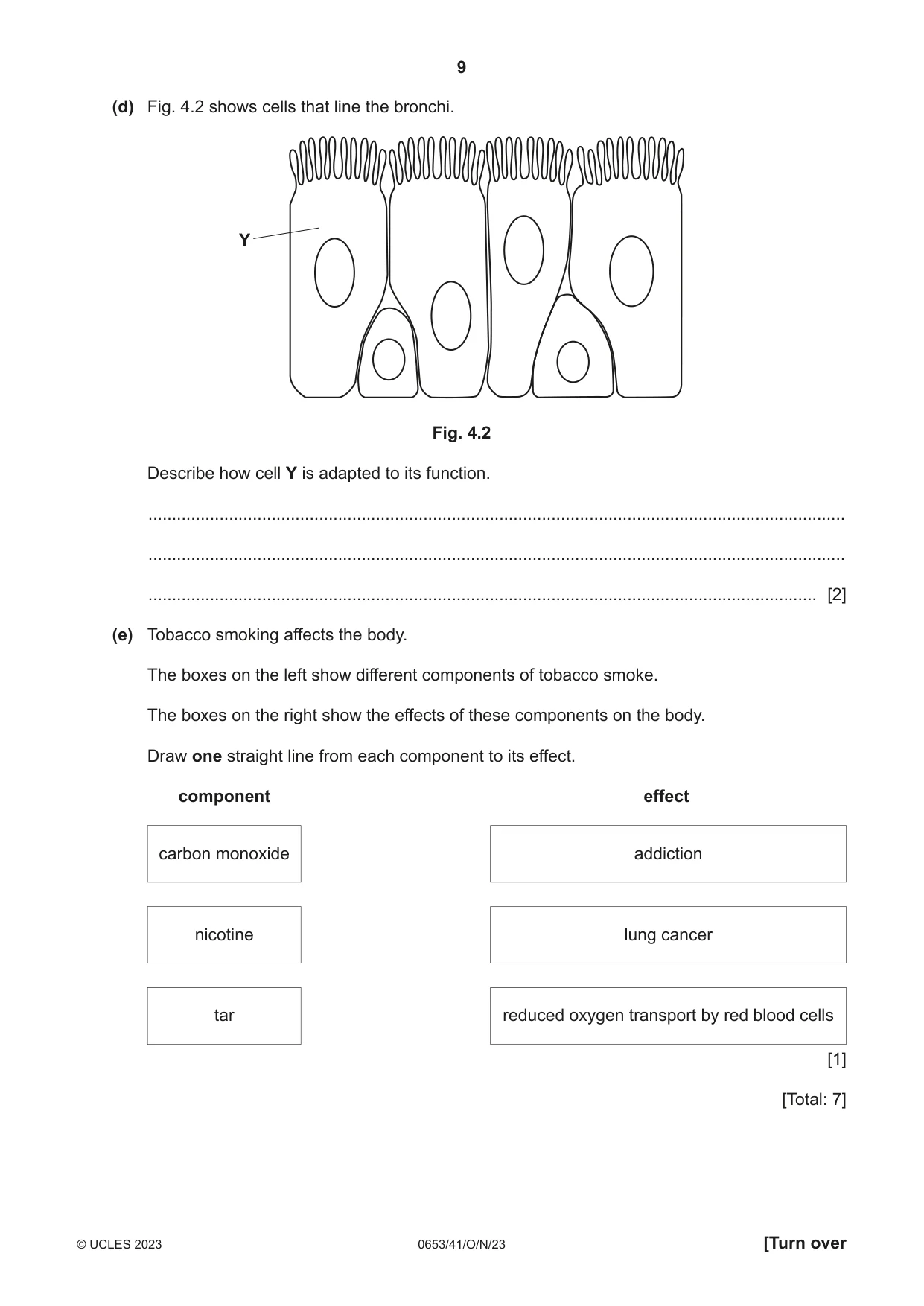 Cambridge IGCSE Science - Combined 0653 2023 Oct/Nov Paper 4 · Variant 1 question paper, page 9 of 20