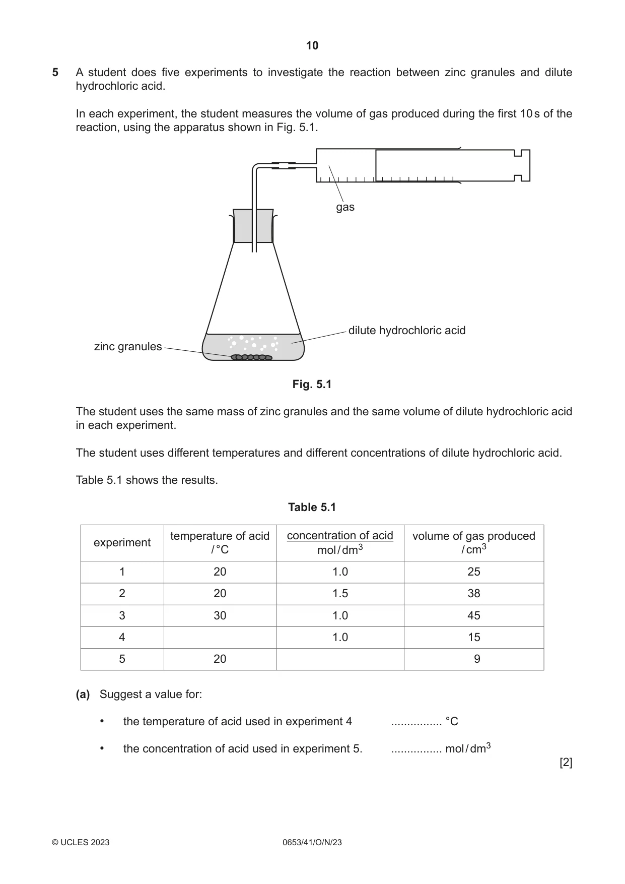 Cambridge IGCSE Science - Combined 0653 2023 Oct/Nov Paper 4 · Variant 1 question paper, page 10 of 20