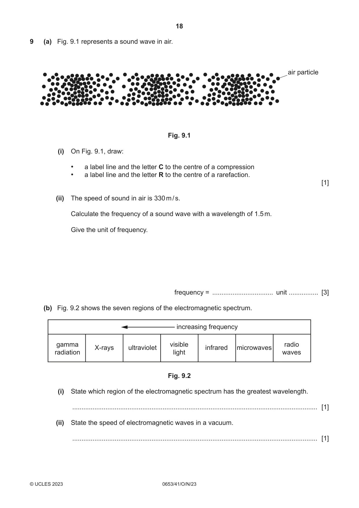 Cambridge IGCSE Science - Combined 0653 2023 Oct/Nov Paper 4 · Variant 1 question paper, page 18 of 20