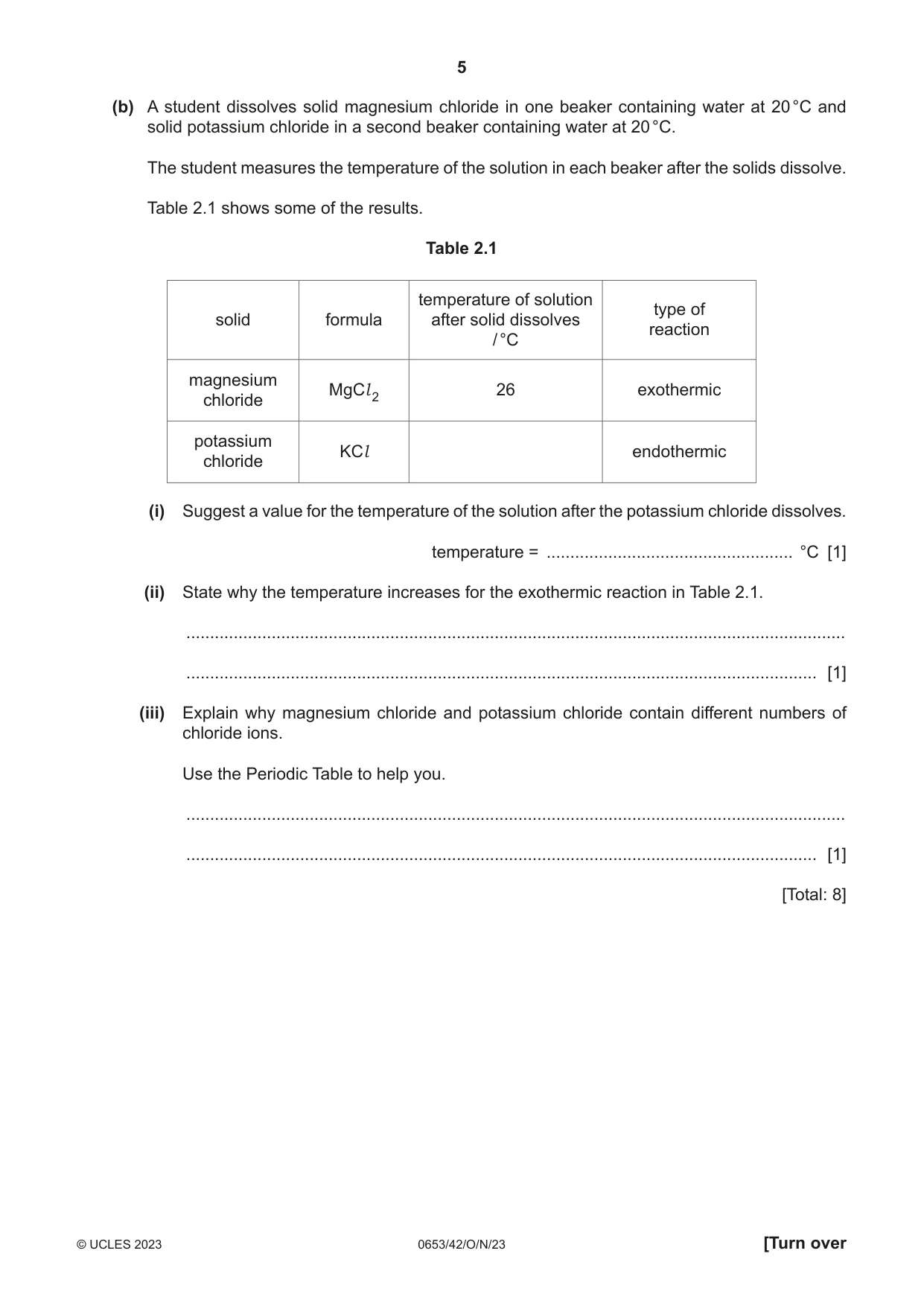 Cambridge IGCSE Science - Combined 0653 2023 Oct/Nov Paper 4 · Variant 2 question paper, page 5 of 20