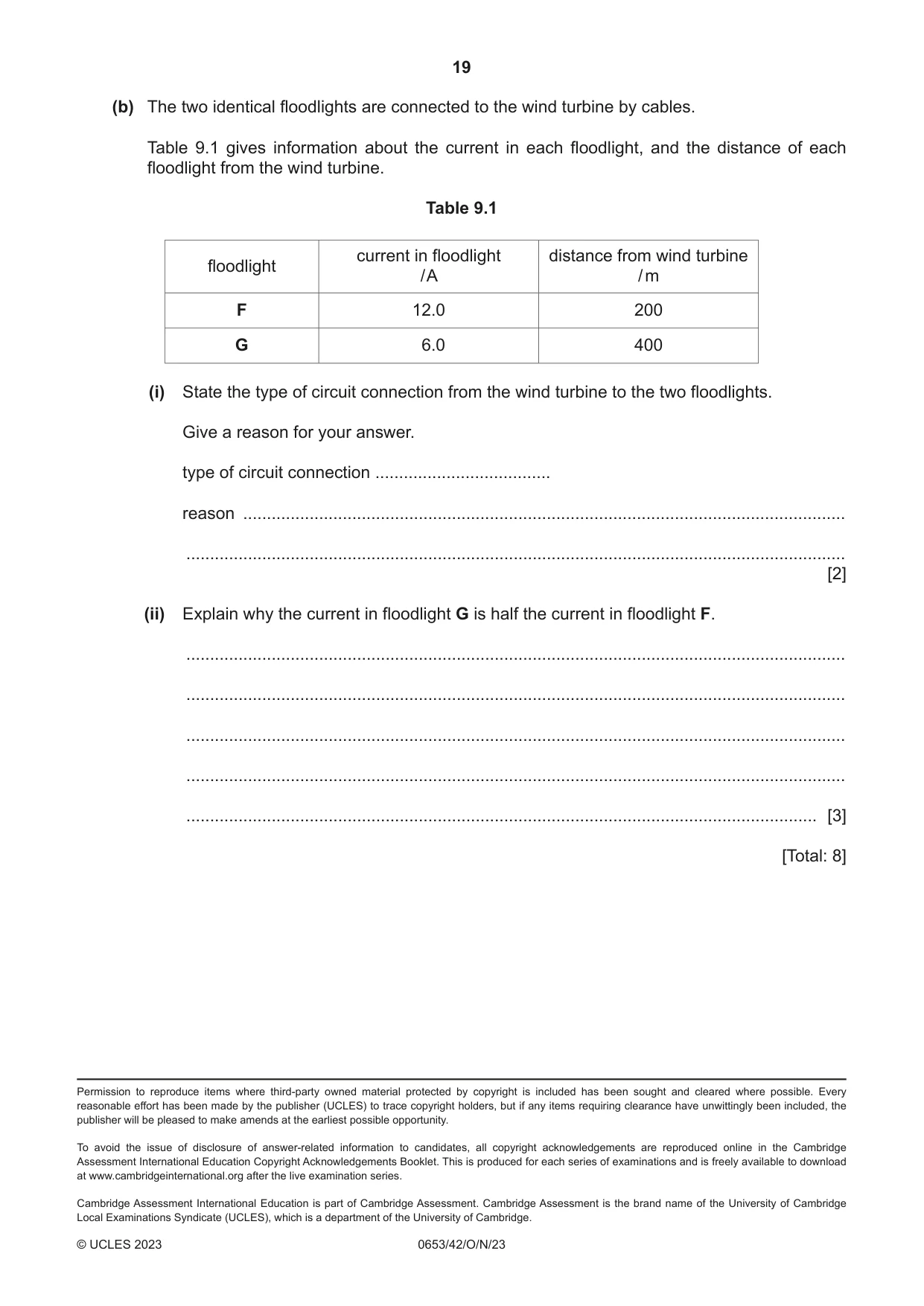 Cambridge IGCSE Science - Combined 0653 2023 Oct/Nov Paper 4 · Variant 2 question paper, page 19 of 20