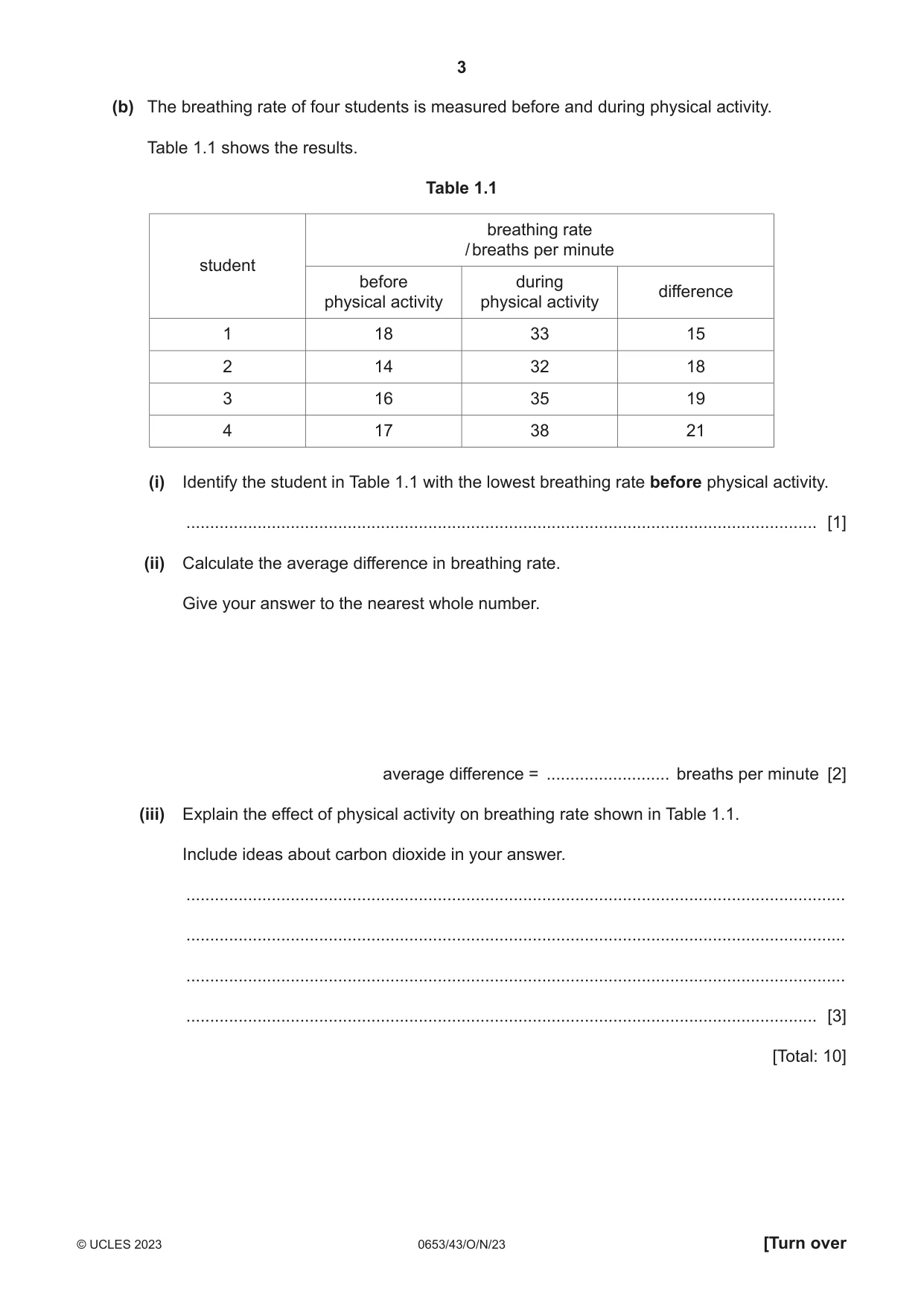 Cambridge IGCSE Science - Combined 0653 2023 Oct/Nov Paper 4 · Variant 3 question paper, page 3 of 24