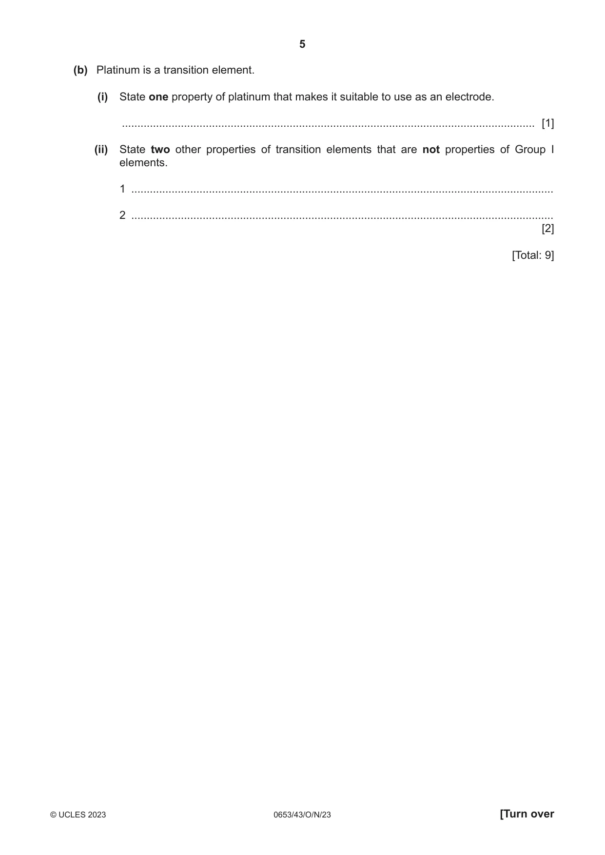 Cambridge IGCSE Science - Combined 0653 2023 Oct/Nov Paper 4 · Variant 3 question paper, page 5 of 24