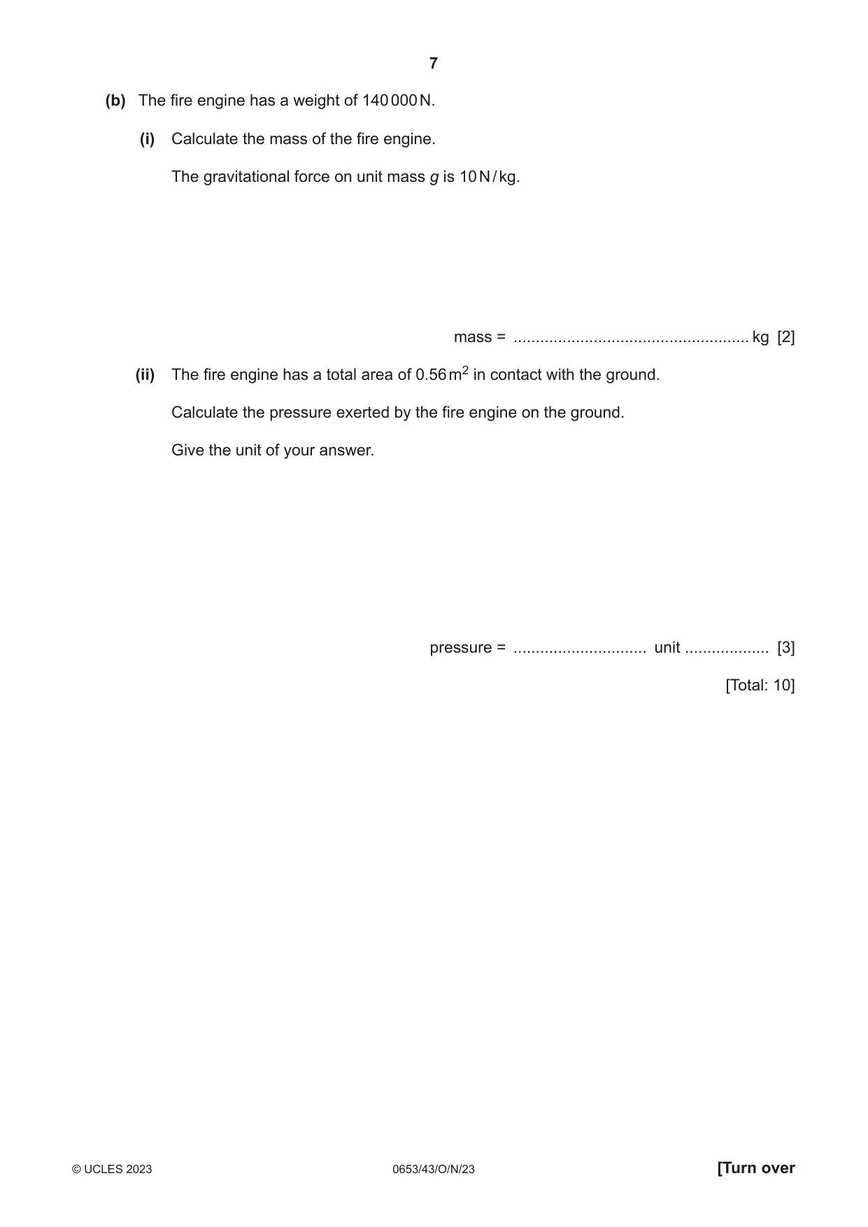 Cambridge IGCSE Science - Combined 0653 2023 Oct/Nov Paper 4 · Variant 3 question paper, page 7 of 24