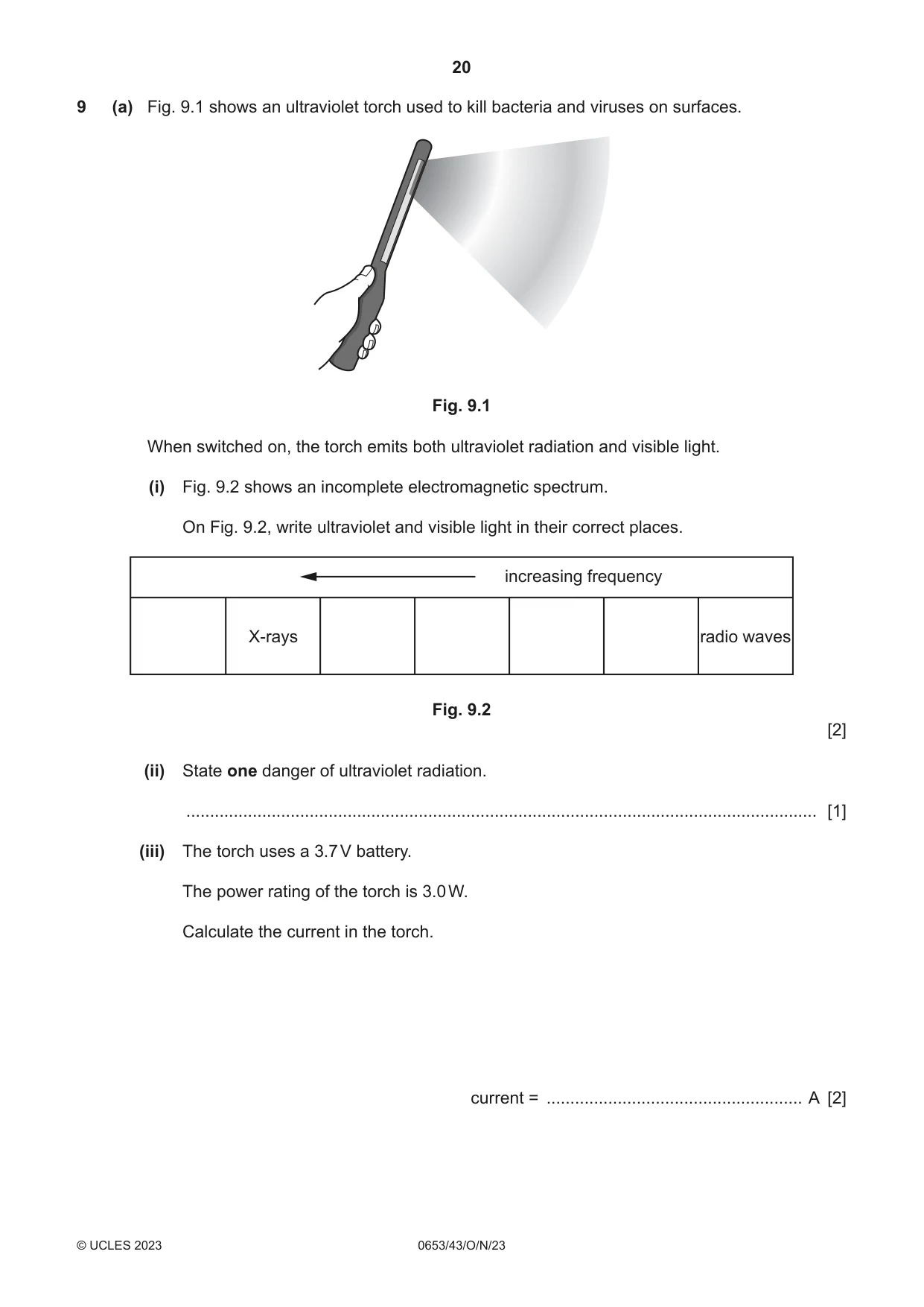 Cambridge IGCSE Science - Combined 0653 2023 Oct/Nov Paper 4 · Variant 3 question paper, page 20 of 24